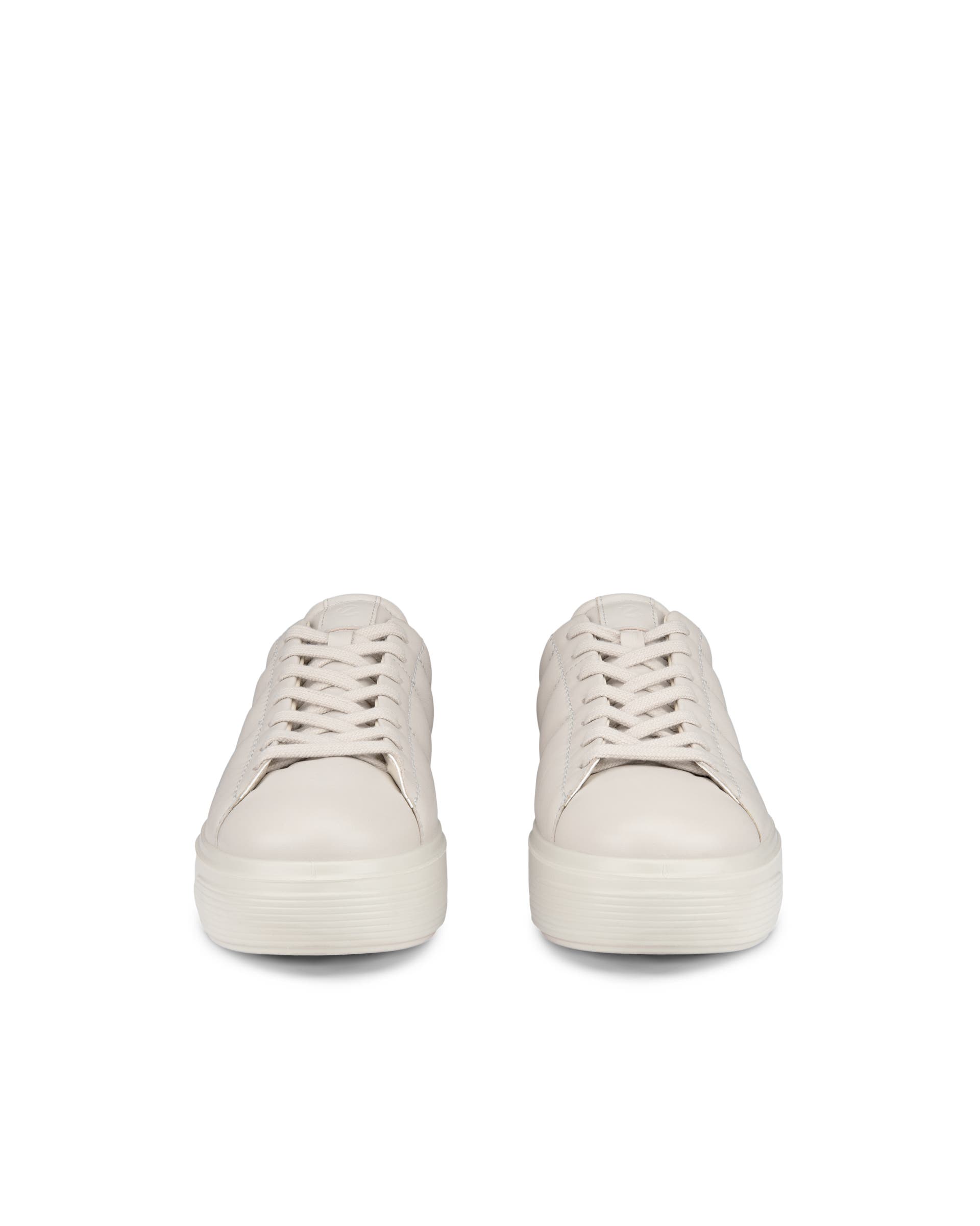 ECCO Street Platform ウィメンズ レザープラットフォームスニーカー - グレー - Front pair