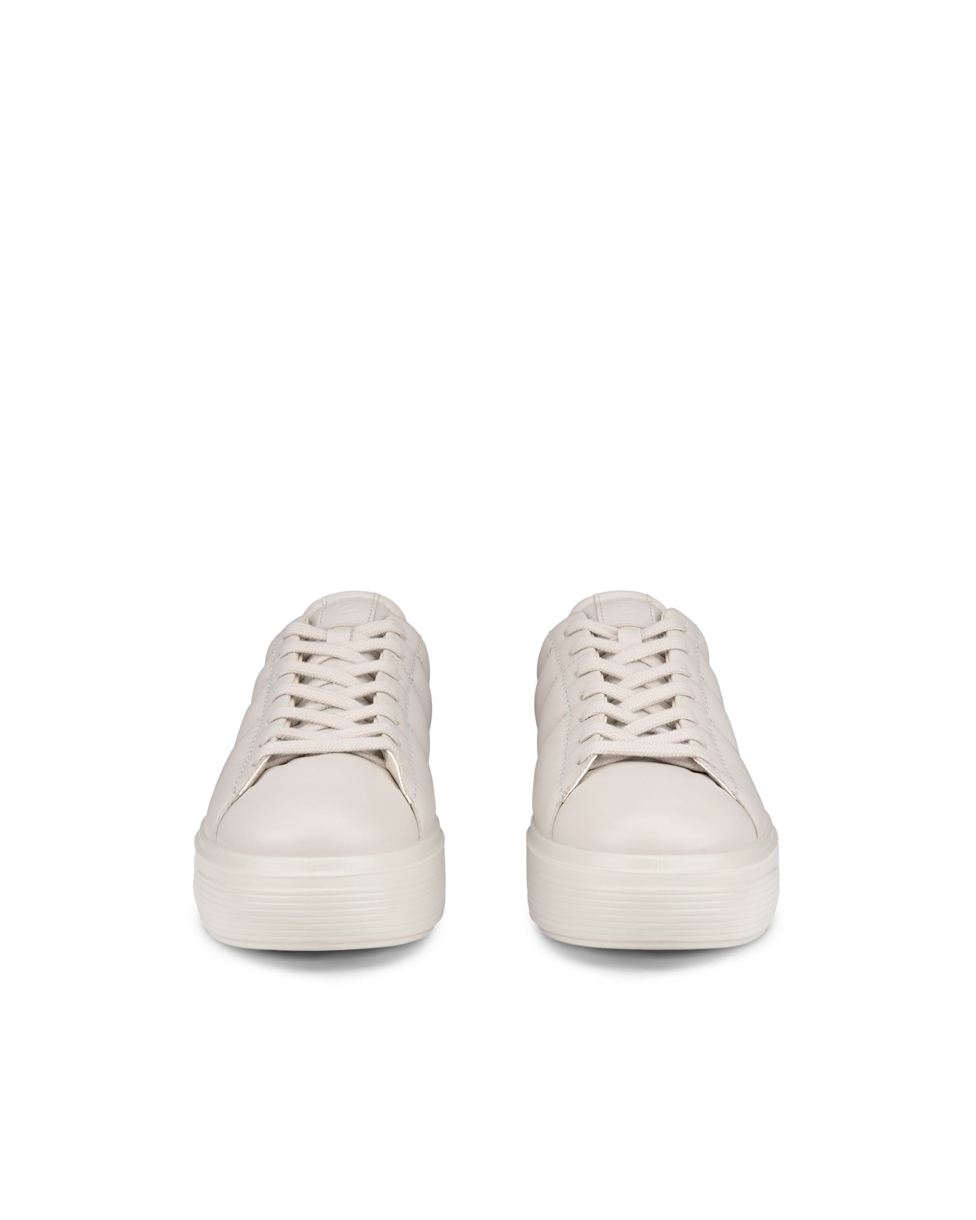 ECCO Street Platform ウィメンズ レザープラットフォームスニーカー - グレー - Front pair