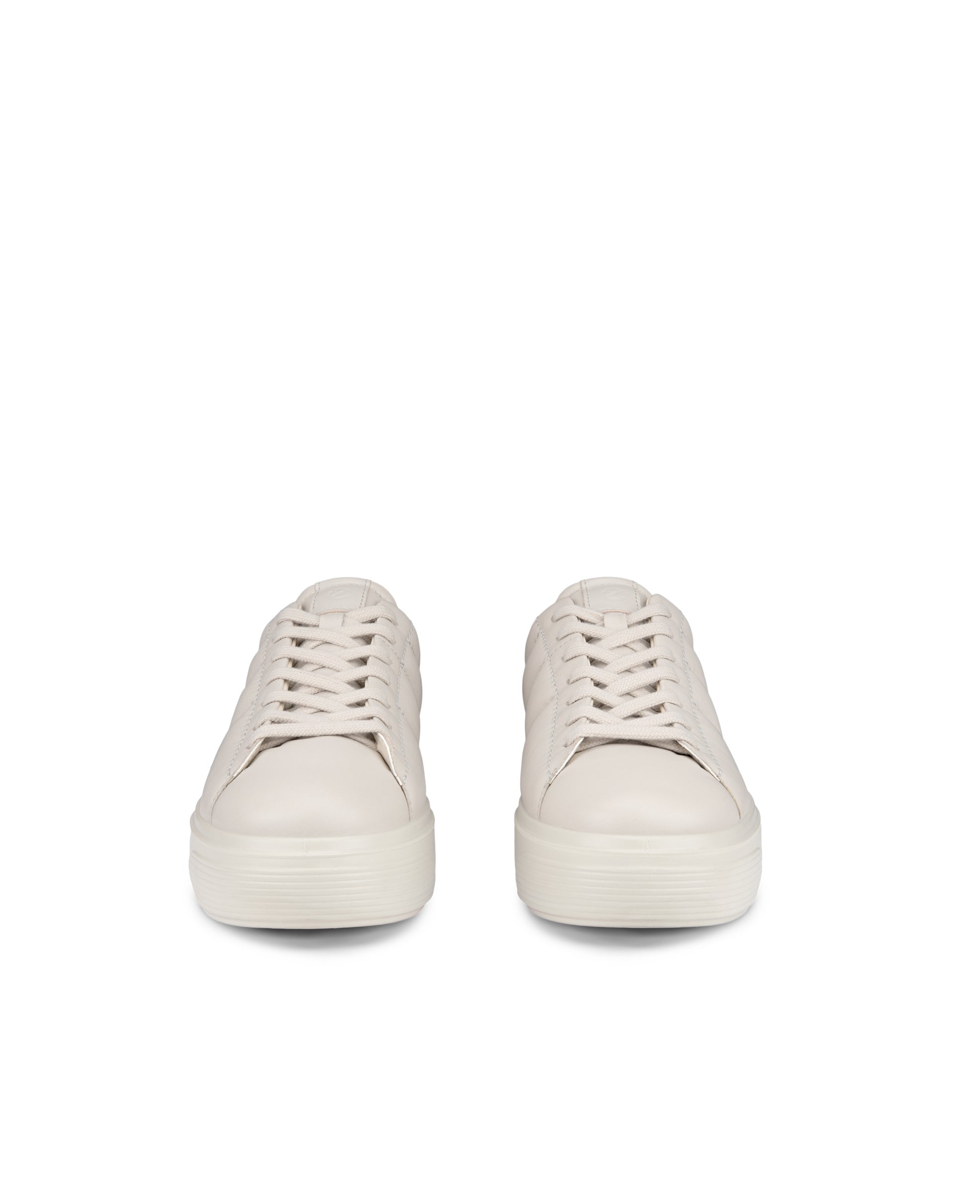 ECCO Street Platform ウィメンズ レザープラットフォームスニーカー - グレー - Front pair
