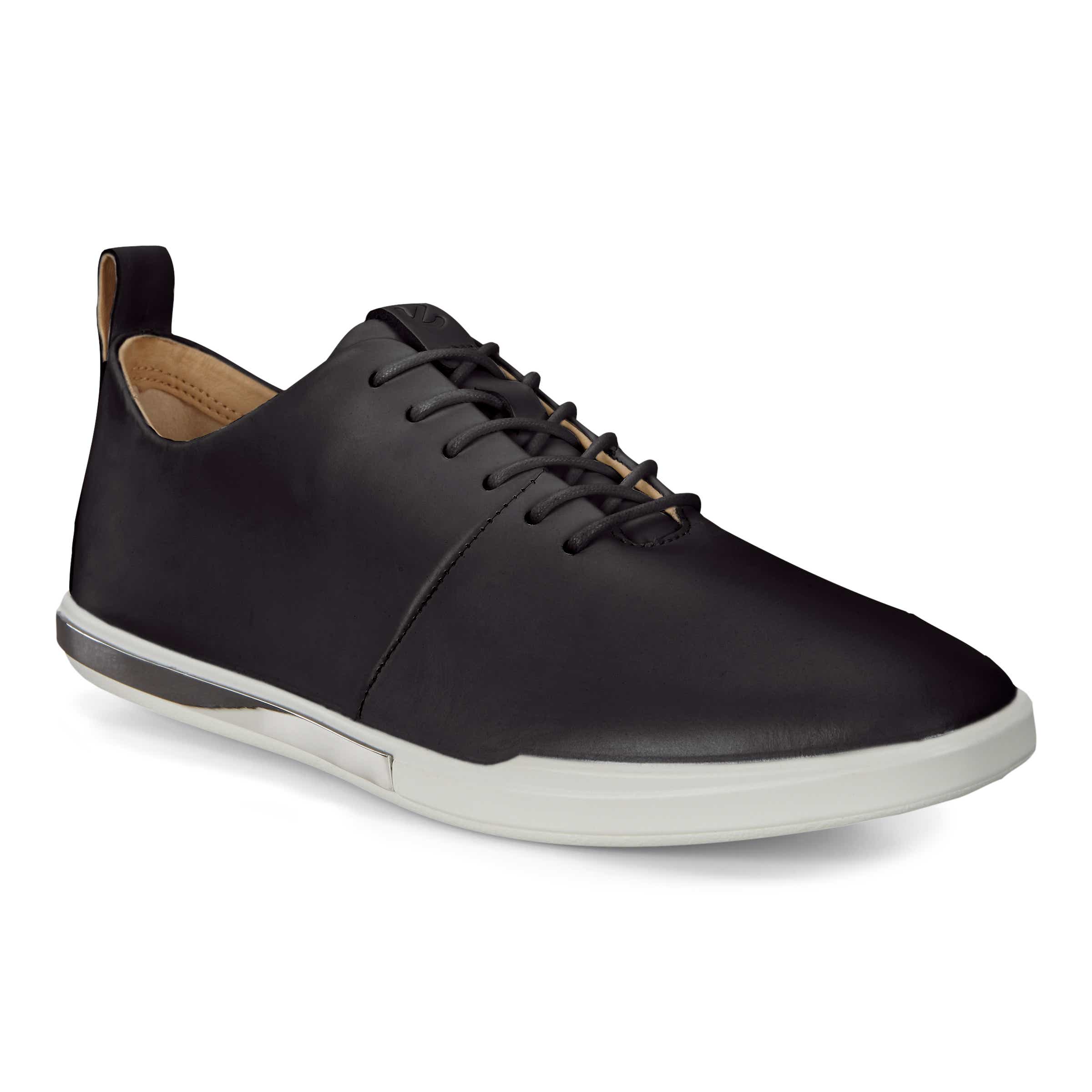 Women's ECCO® Simpil II Leather Sneaker - Black - Main