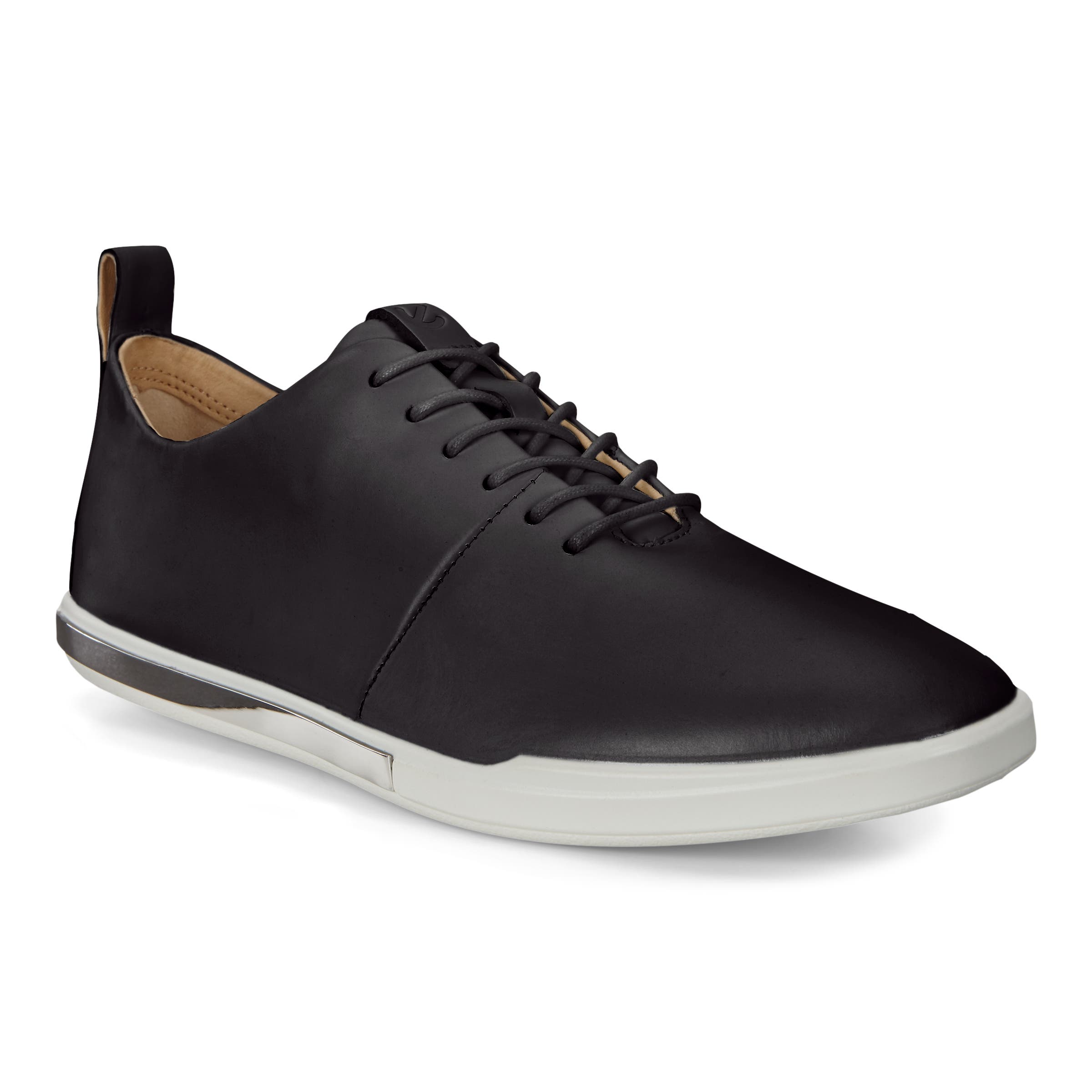 Women's ECCO® Simpil II Leather Sneaker - Black - Main