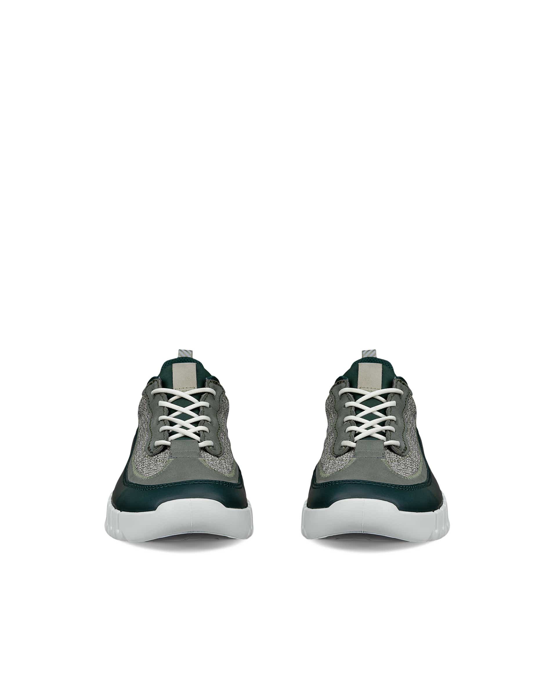 ECCO® GRUUV baskets en cuir pour homme - Vert - Front pair