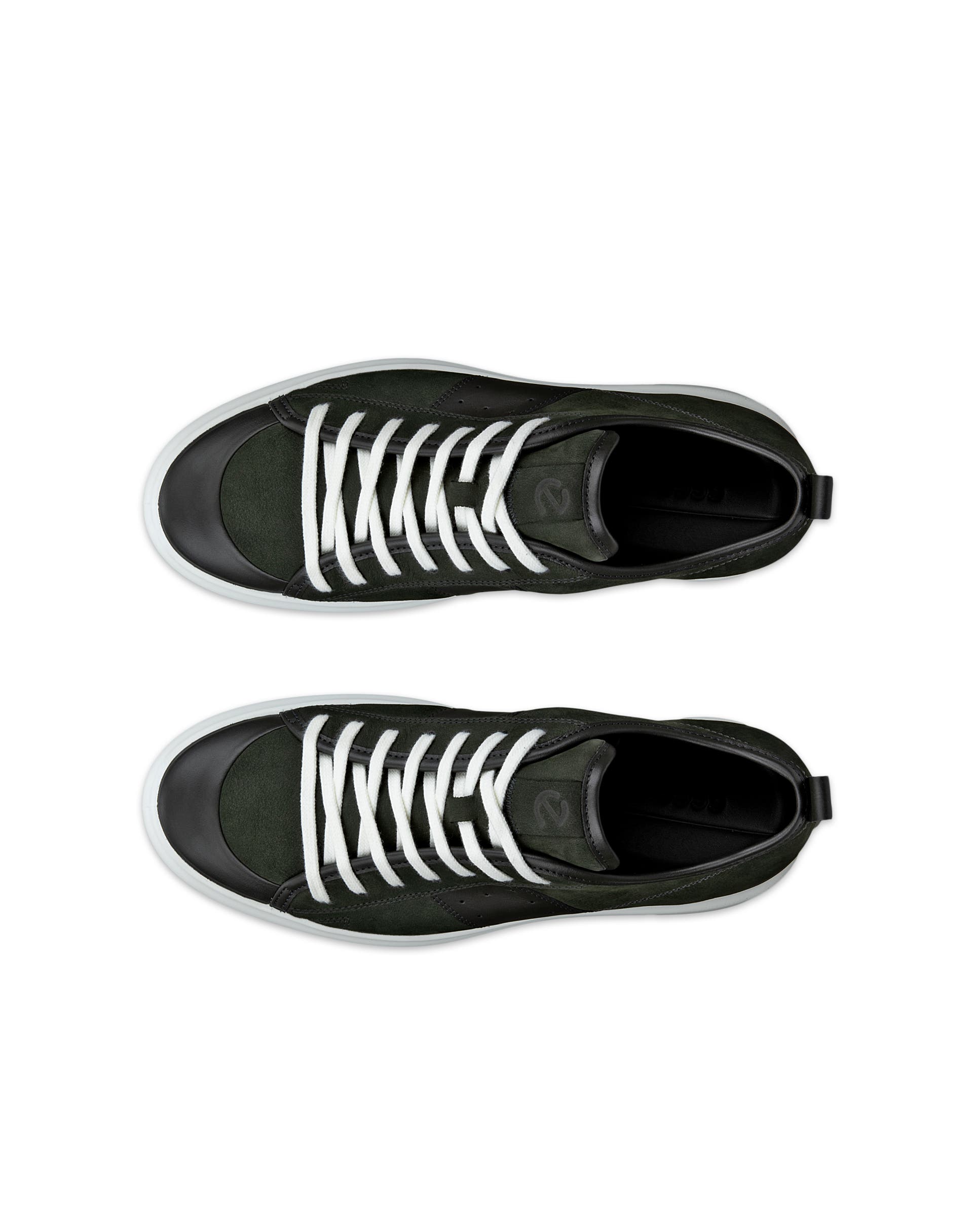 ECCO® Street Ace Heren nubuck sneaker - Groen - Top left pair