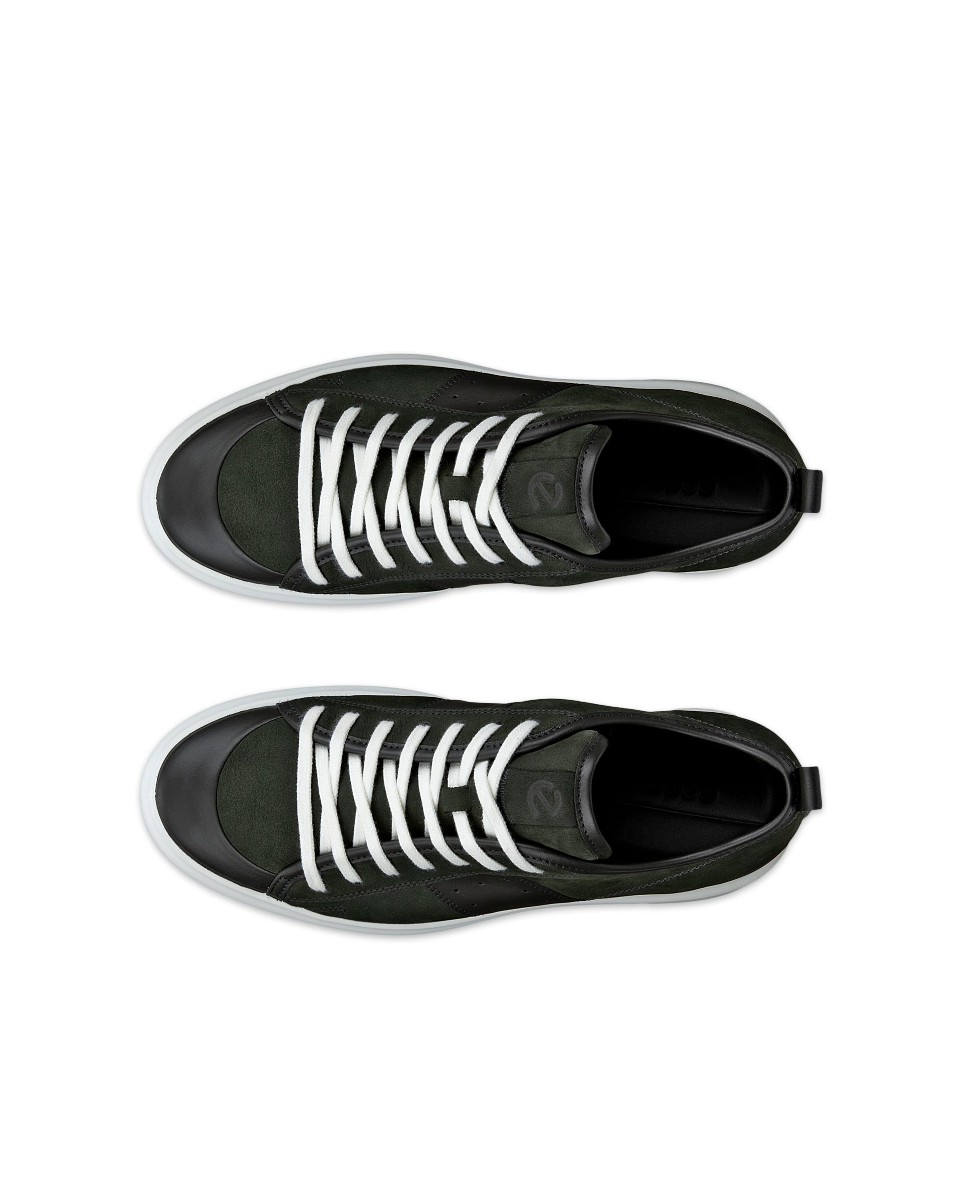 ECCO® Street Ace Heren nubuck sneaker - Groen - Top left pair