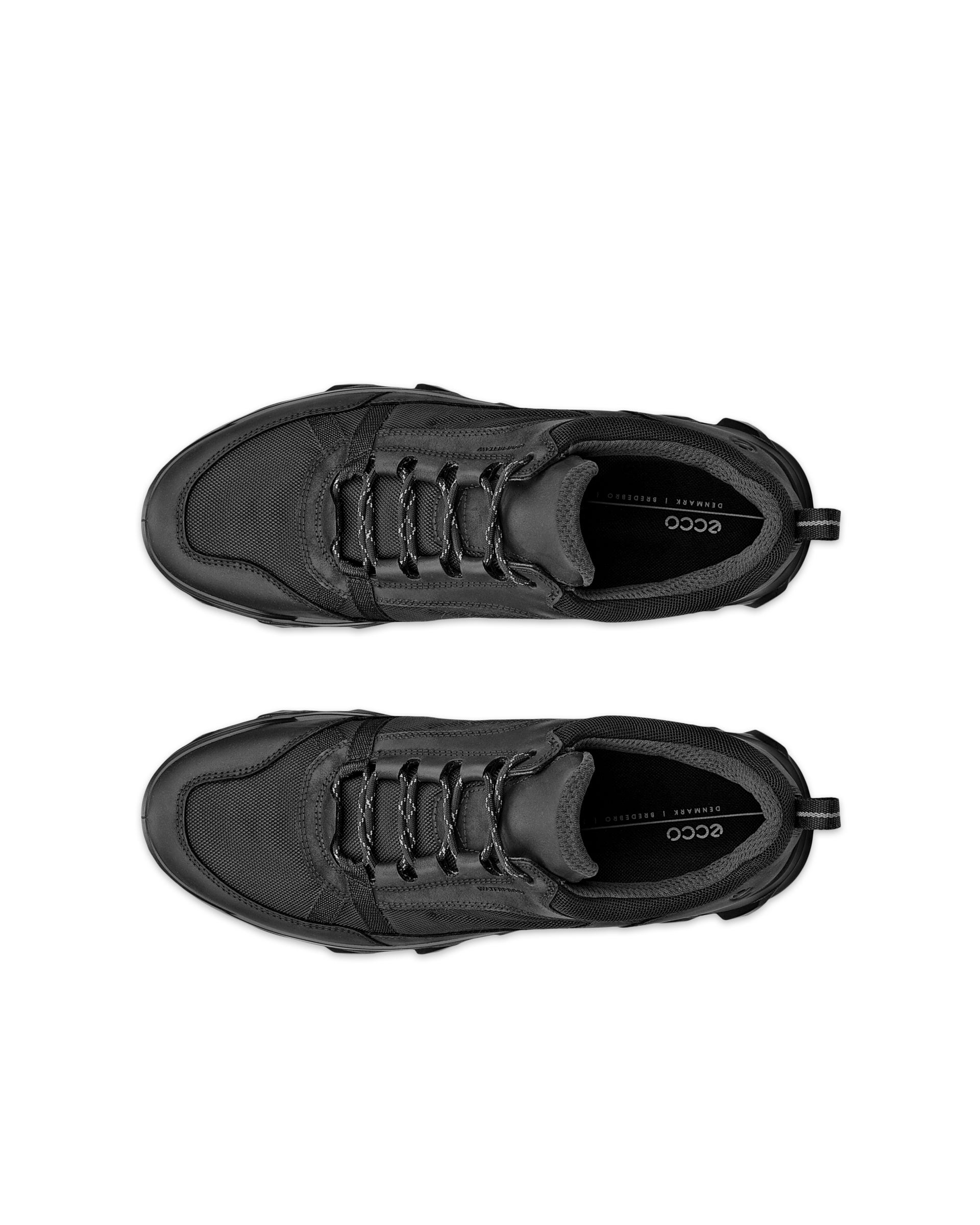 Men's ECCO® MX Low Nubuck Waterproof Sneaker - Black - Top left pair