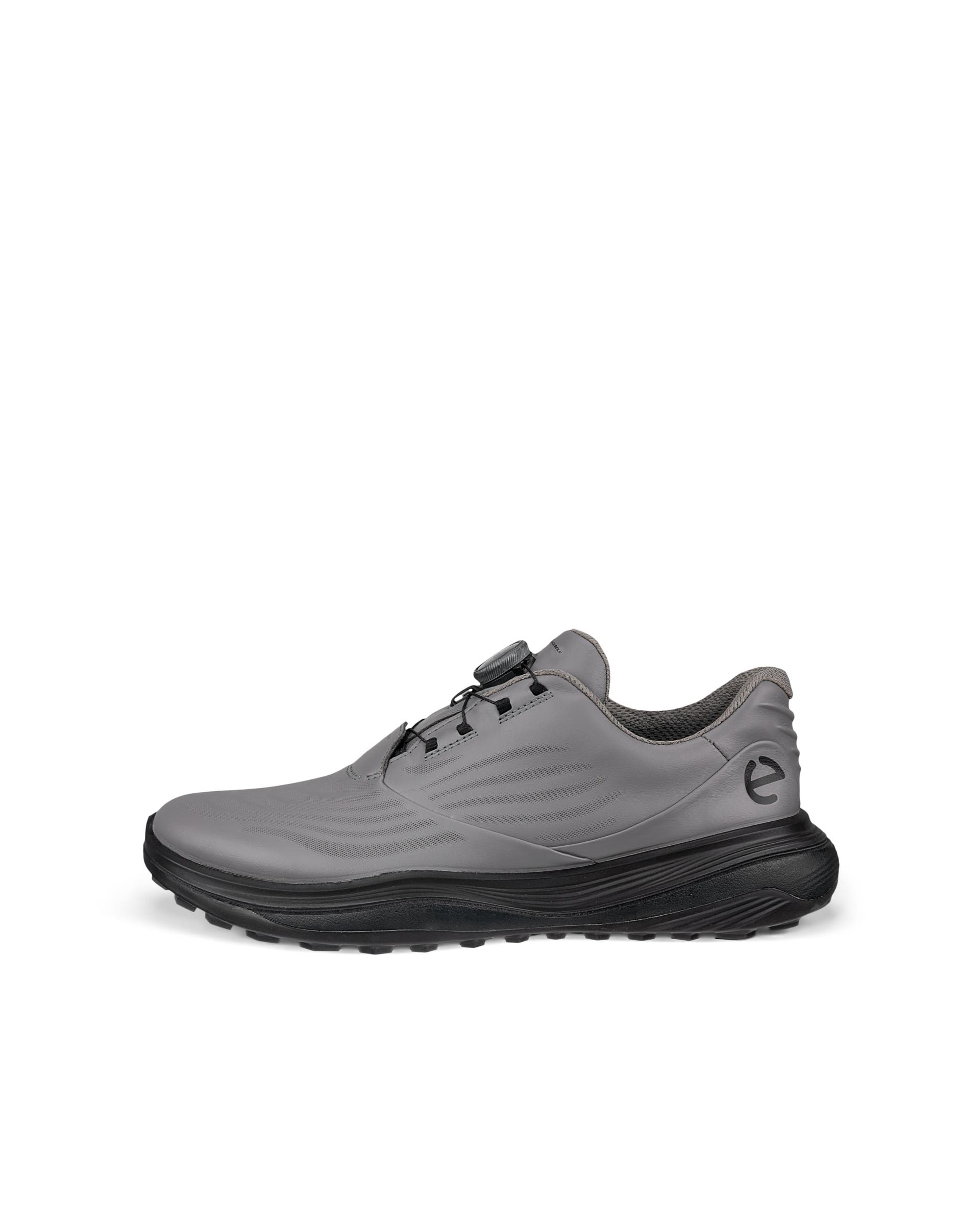 ECCO GOLF LT1 BOA Men メンズ レザーウォータープルーフゴルフシューズ - グレー - Outside