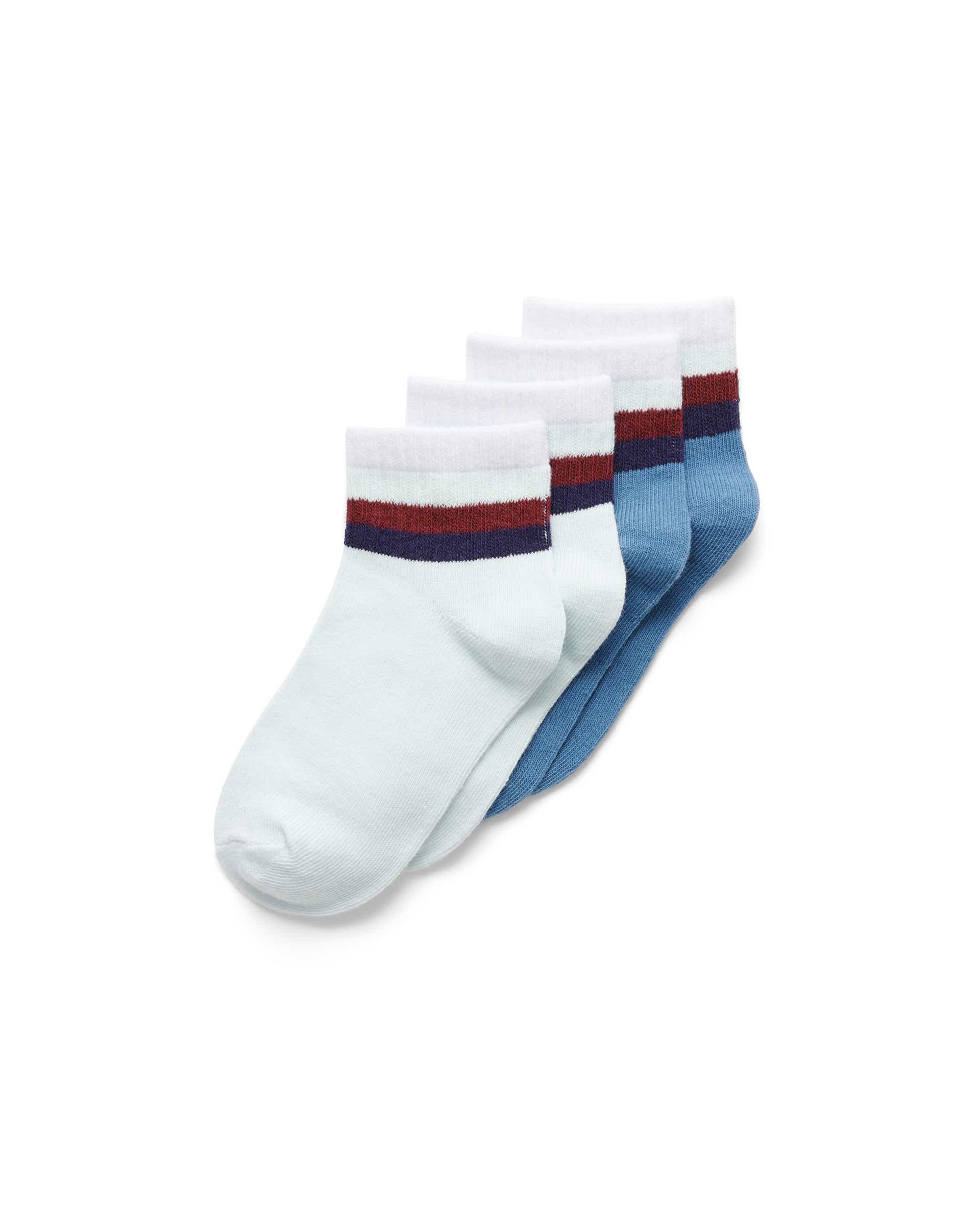 Unisex ECCO® Play Retro Ankle Socks (2-Pack) - Blue - Main