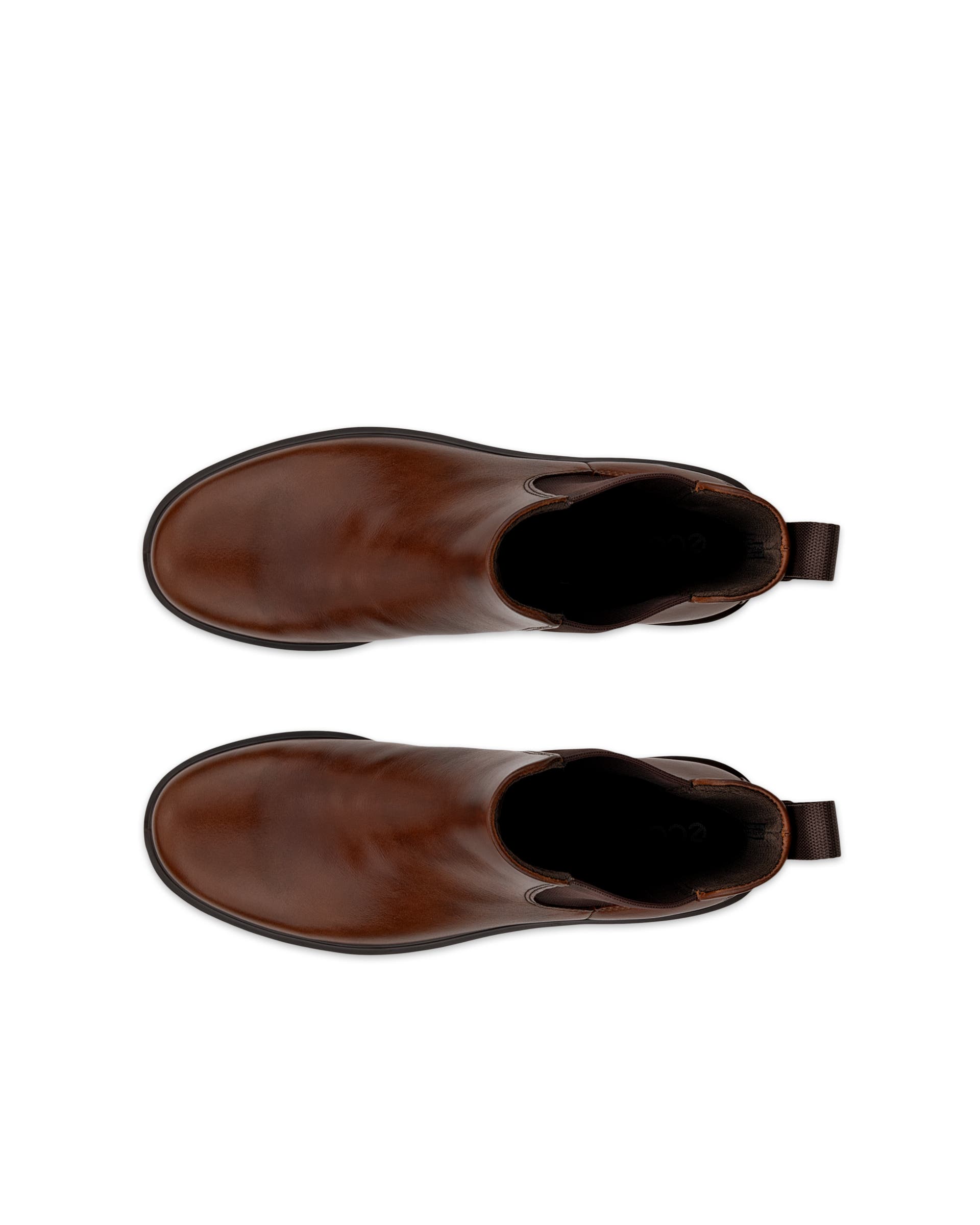 Damskie skórzane sztyblety Chelsea ECCO® METROPOLE VIENNA - Brązowy - Top left pair