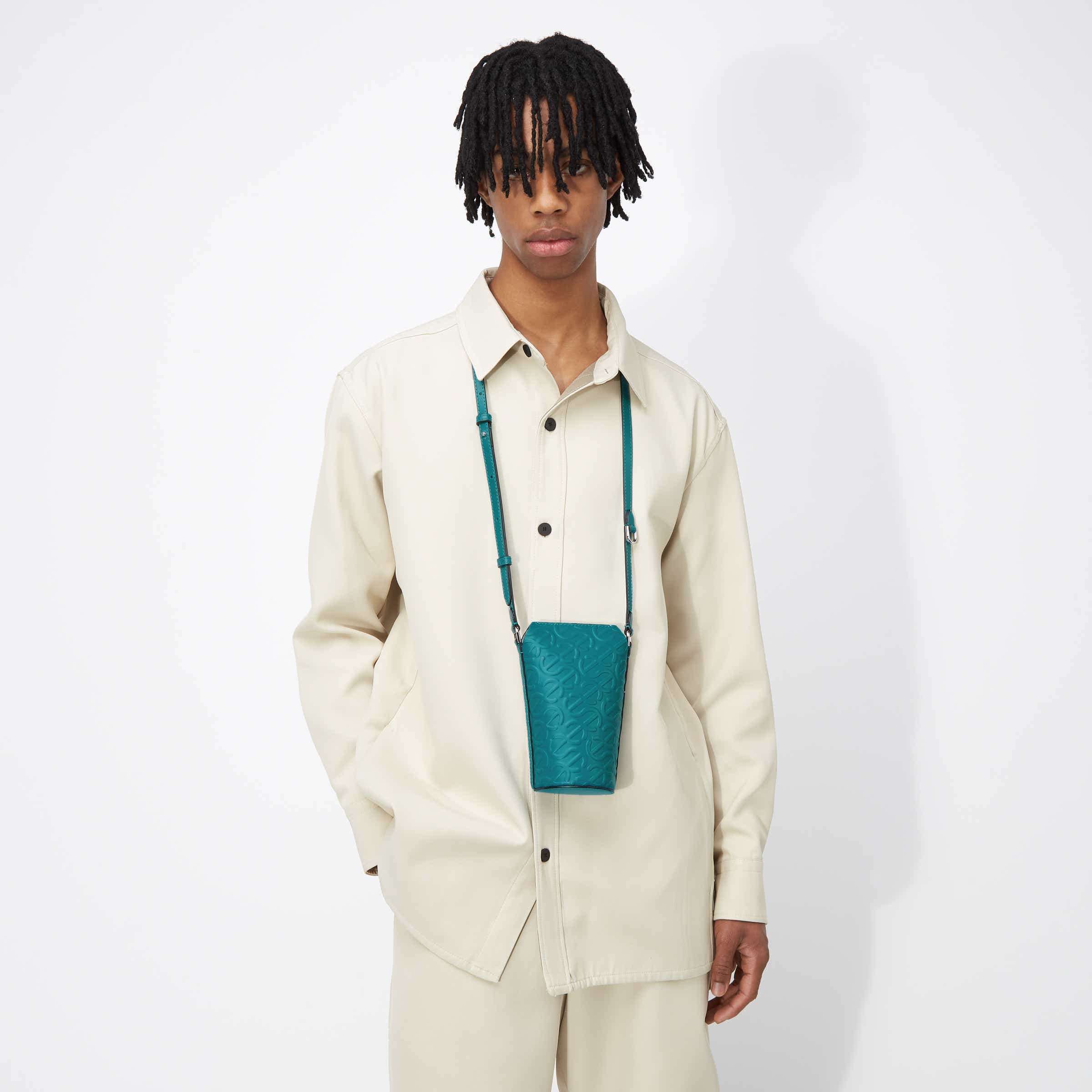 ECCO® Wave Pot Leather Crossbody Bag - Blue - Modelshot-1