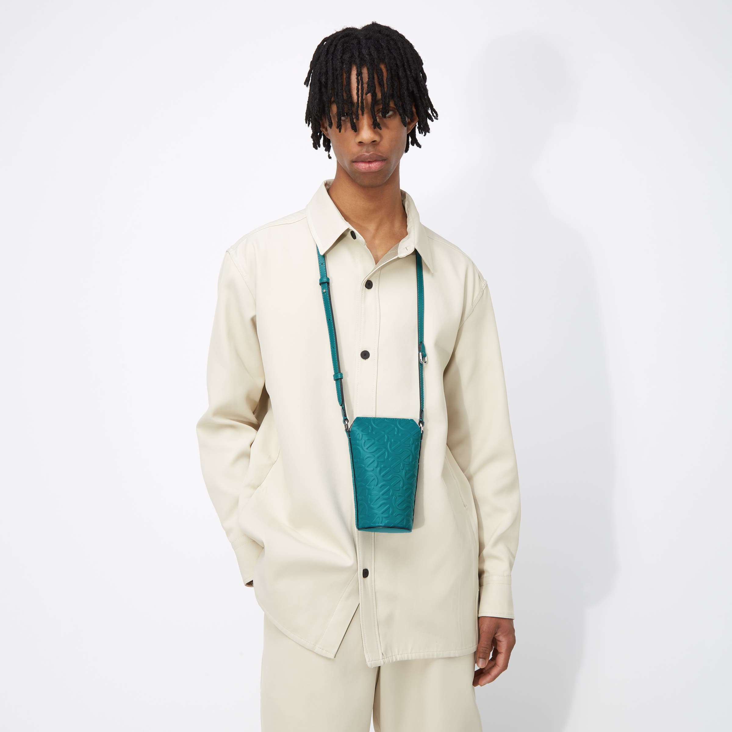 ECCO® Wave Pot Leather Crossbody Bag - Blue - Modelshot-1