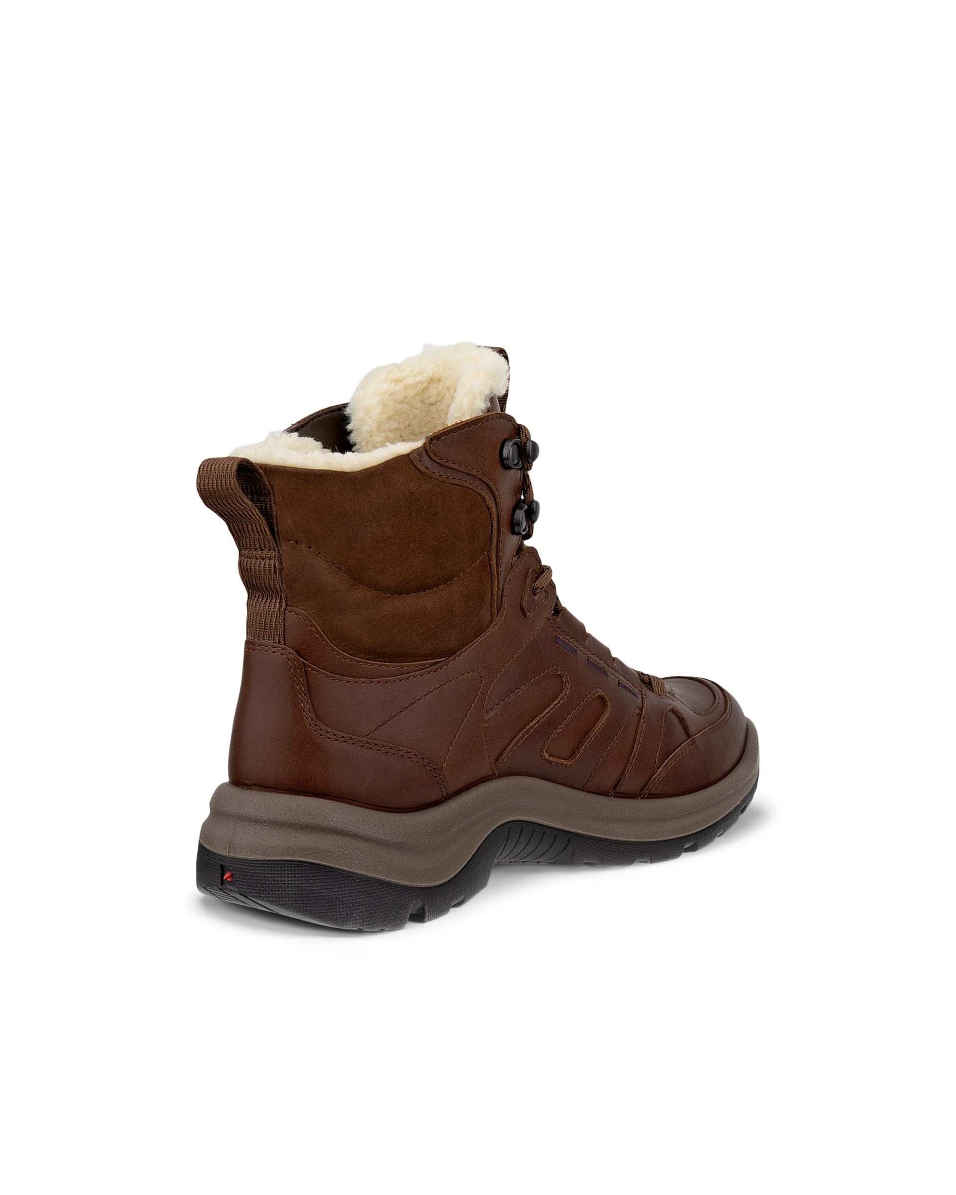 Women's ECCO® Offroad Leather Waterproof Mid-Cut Outdoor Boot - Brown - Back