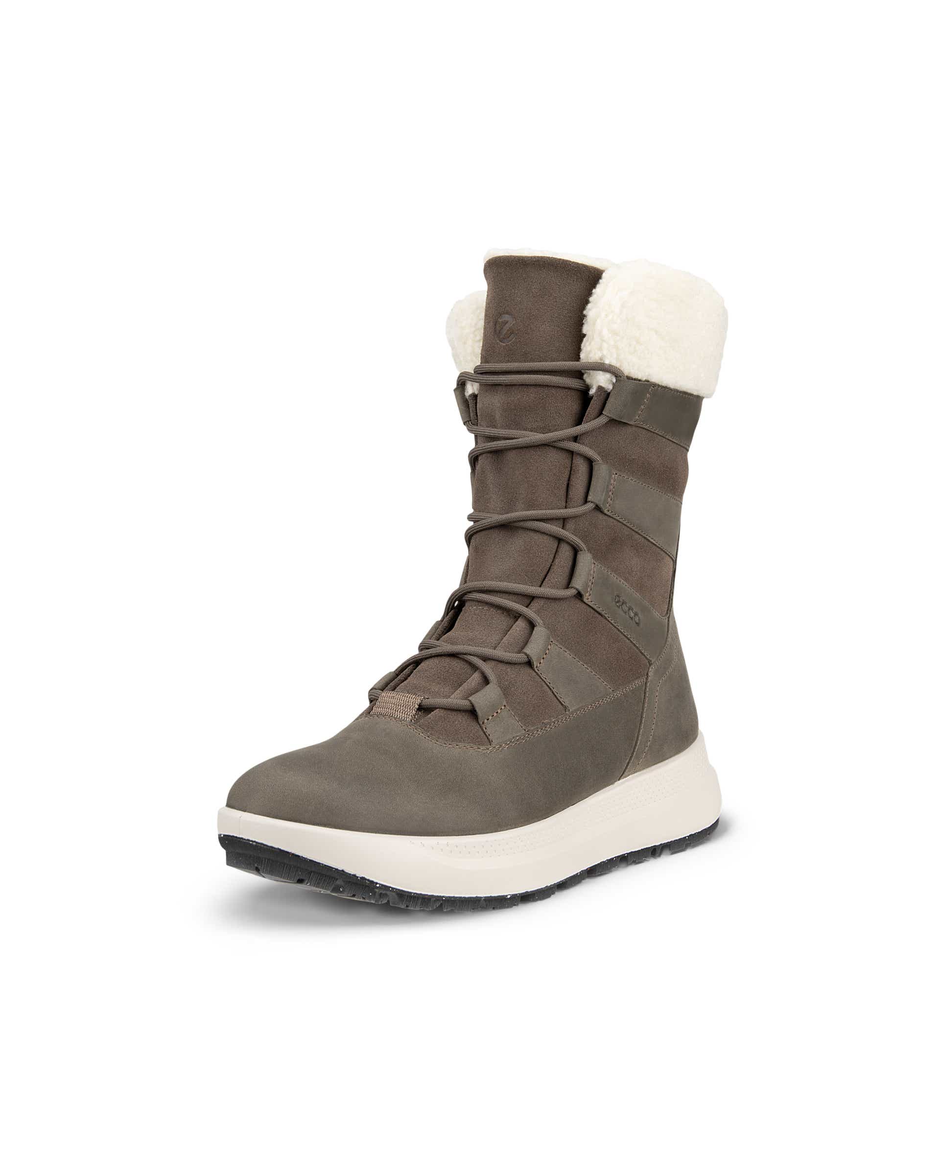 Women's ECCO® Solice Nubuck Waterproof Winter Boot - Brown - Main
