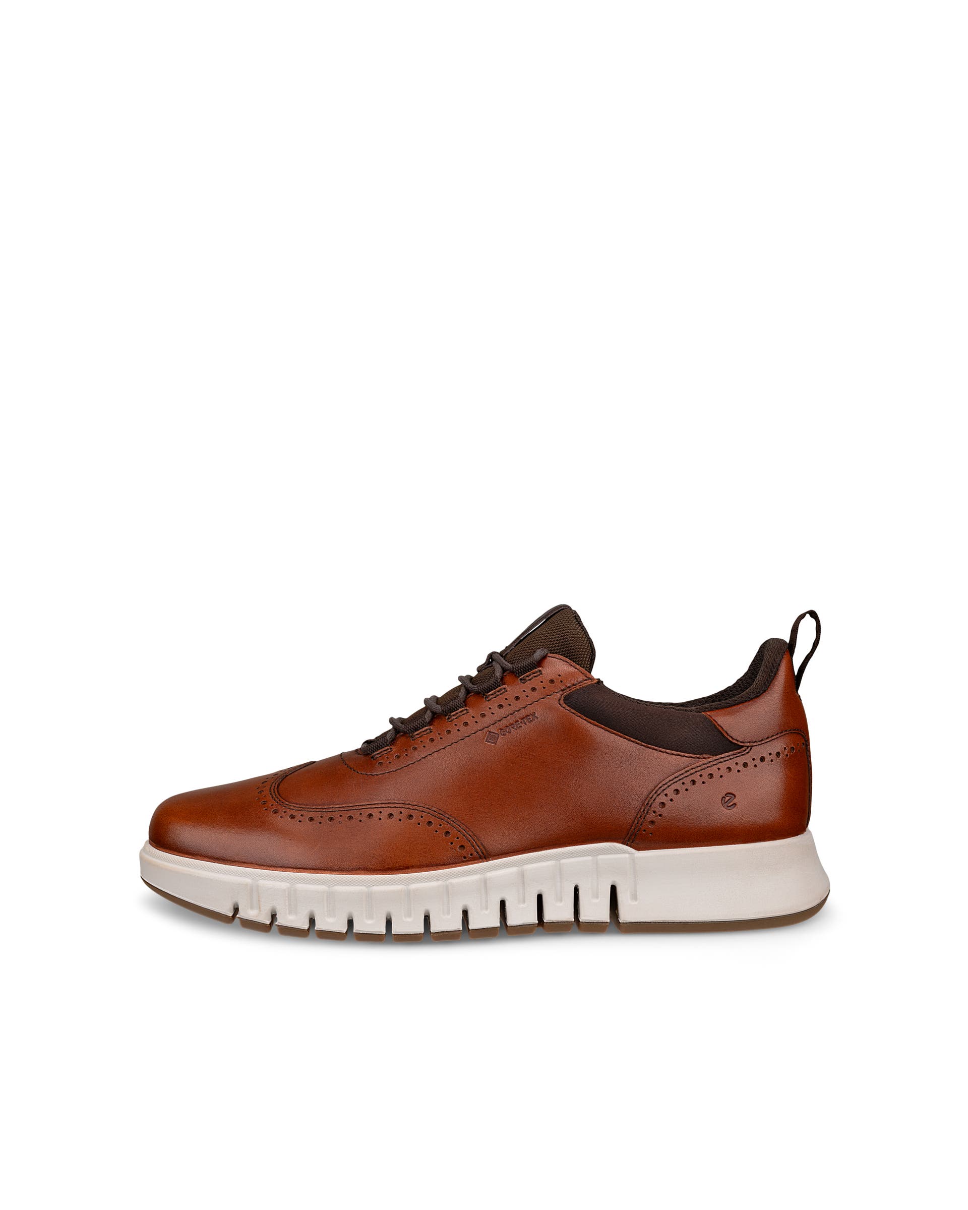 Men's ECCO® Gruuv Studio Leather Gore-Tex Hybrid Wingtip Derby Sneaker - Brown - Outside