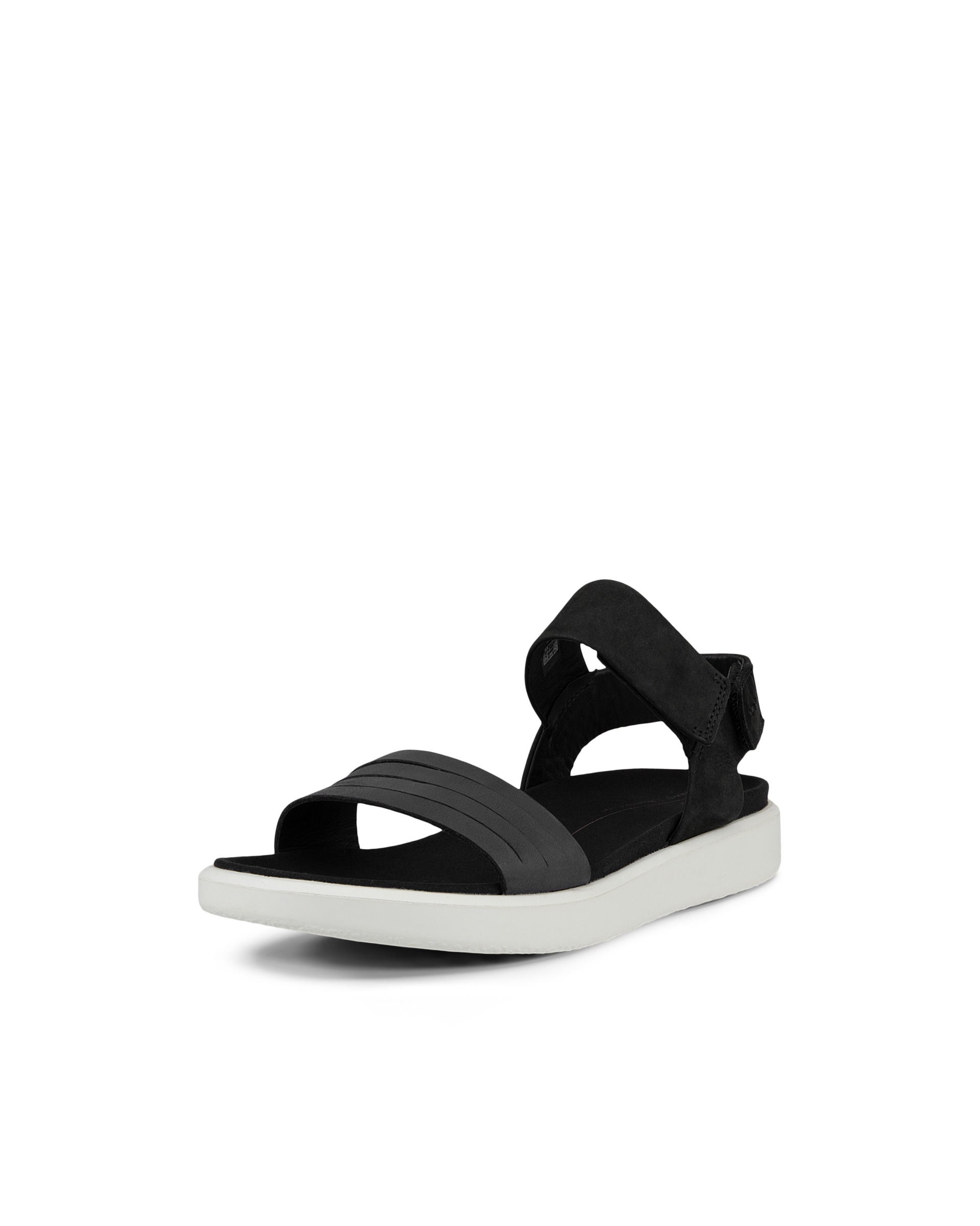 ECCO® Flowt sandale plate en nubuck pour femme - Noir - Main
