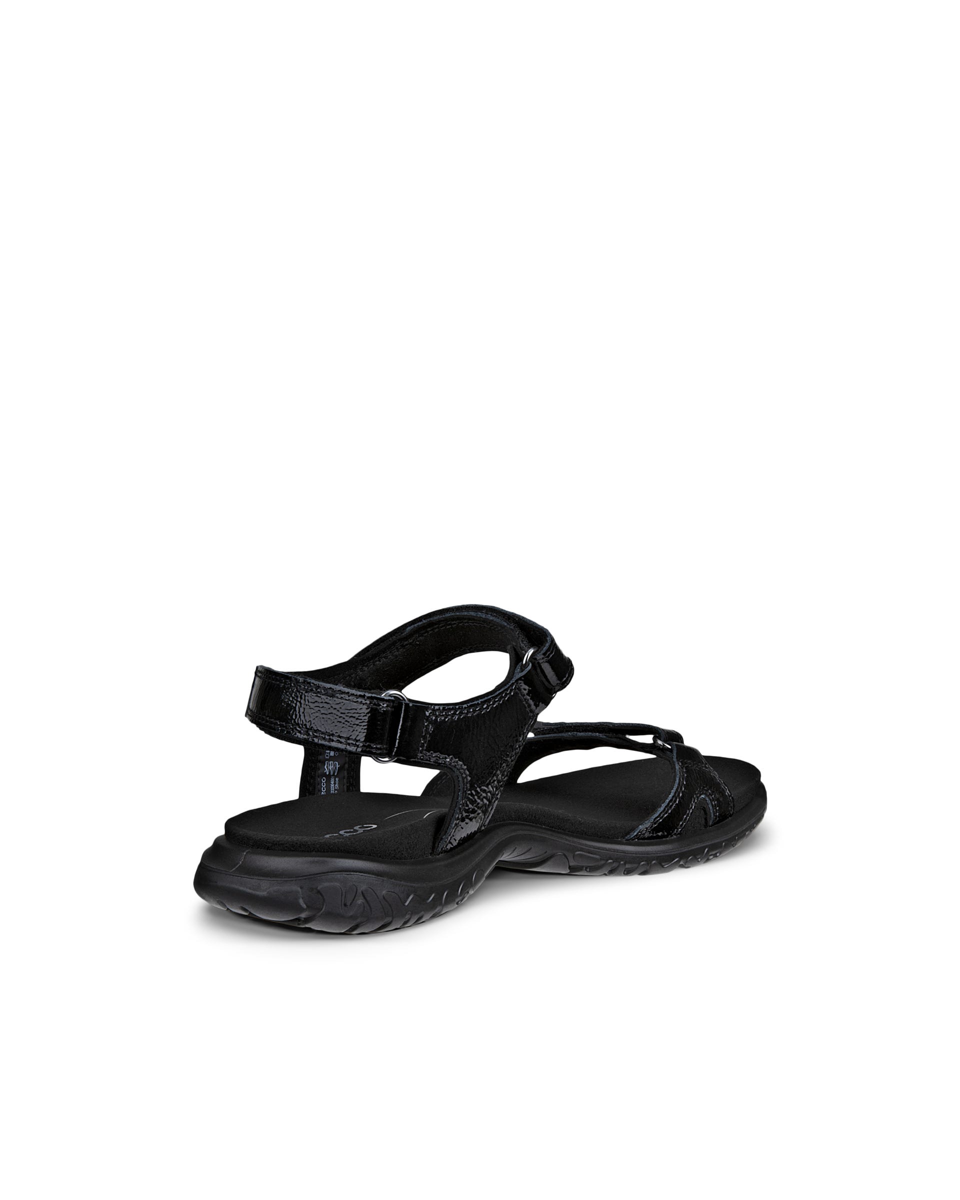 Women's ECCO® Offroad Roam Patent Leather Walking Sandal - Black - Back