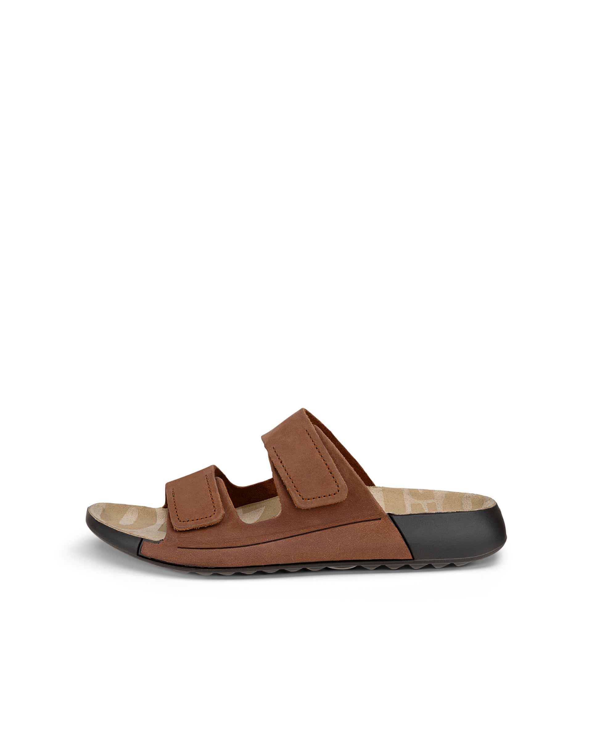 Women's ECCO® Cozmo Nubuck Two Strap Sandal - Brown - Outside