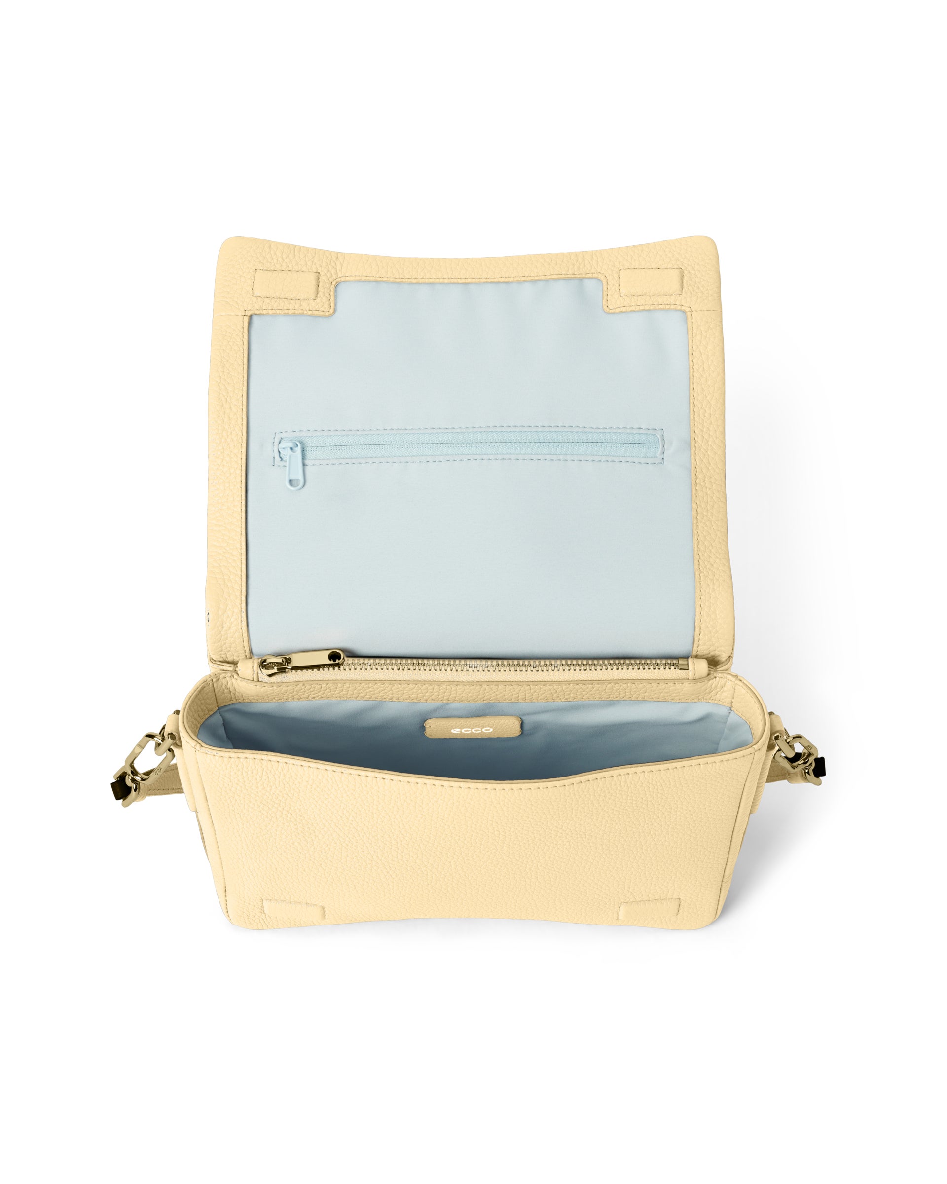 ECCO® Pinch Soft Pebbled Leather Large Crossbody Bag - Yellow - Inside