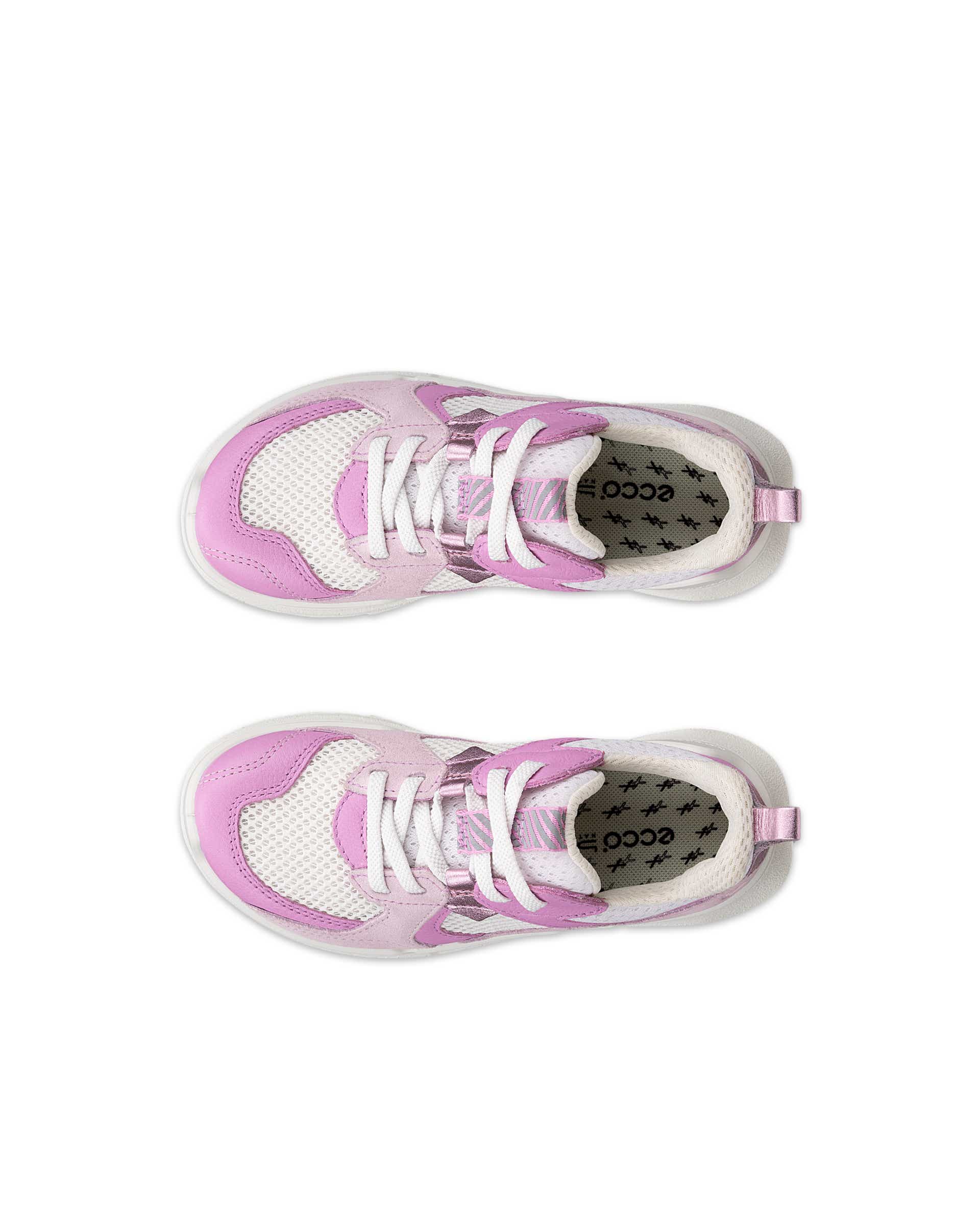 ECCO® BIOM 2.2 Kinder Sneaker aus Leder & Textil - Rosa - Top left pair