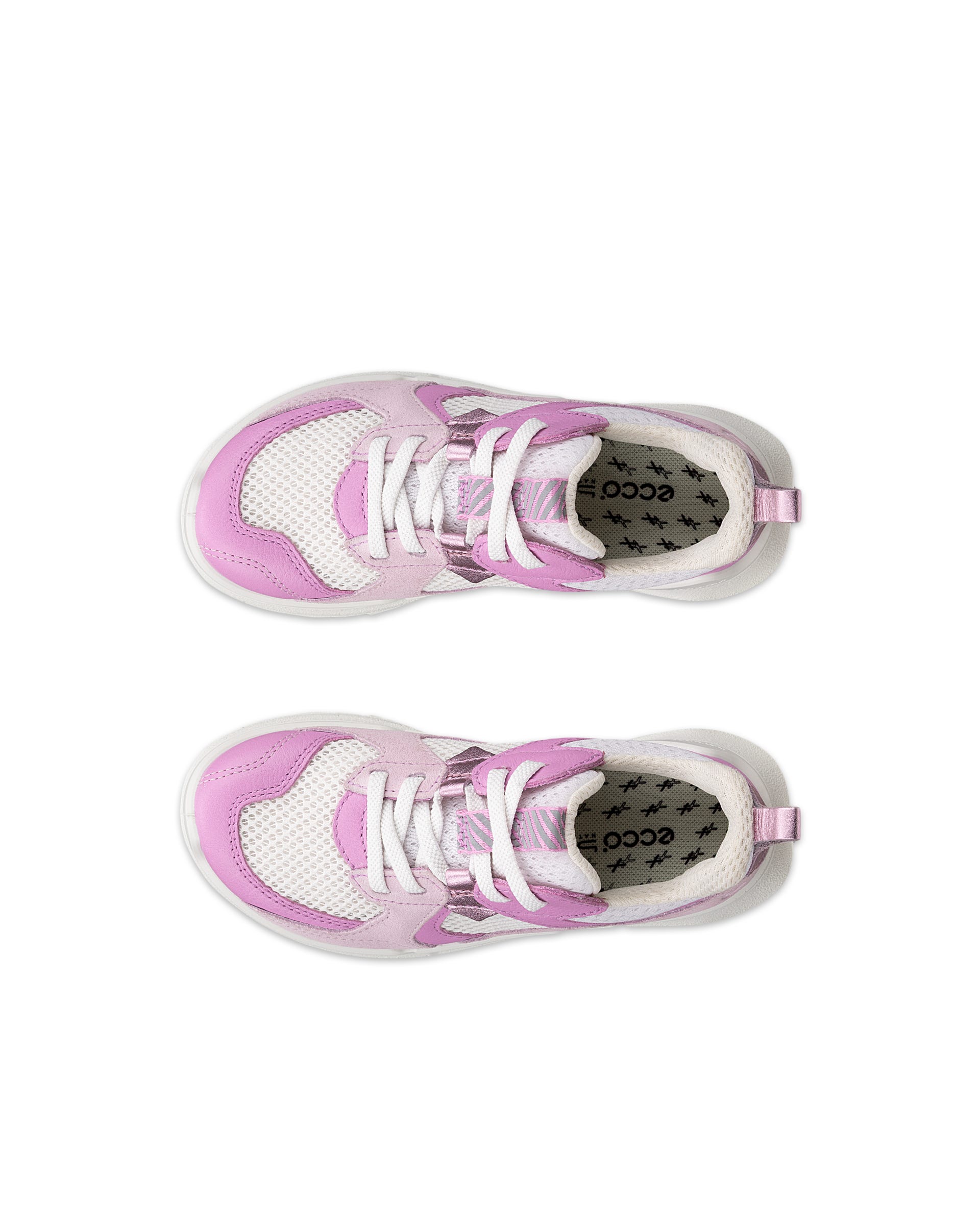 ECCO® BIOM 2.2 Kinder Sneaker aus Leder & Textil - Rosa - Top left pair