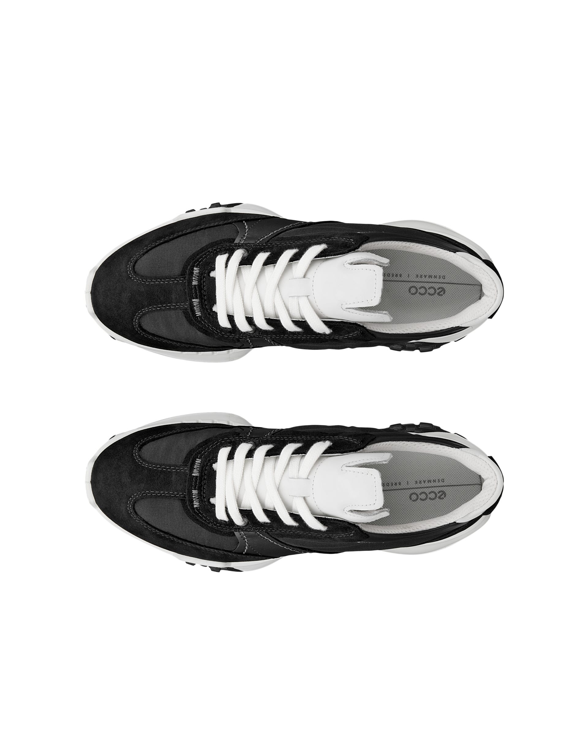 ECCO® Retro Sneaker baskets en cuir pour femme - Noir - Top left pair