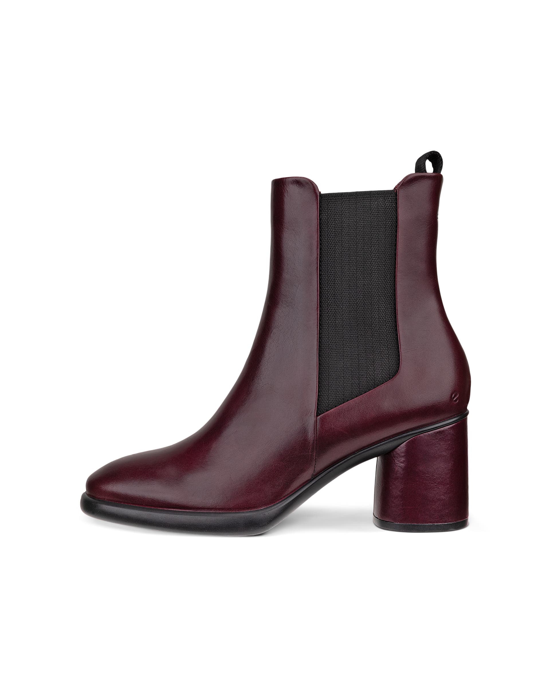 Damskie skórzane sztyblety Chelsea na obcasie ECCO® Sculpted LX 55 - Czerwony - Outside