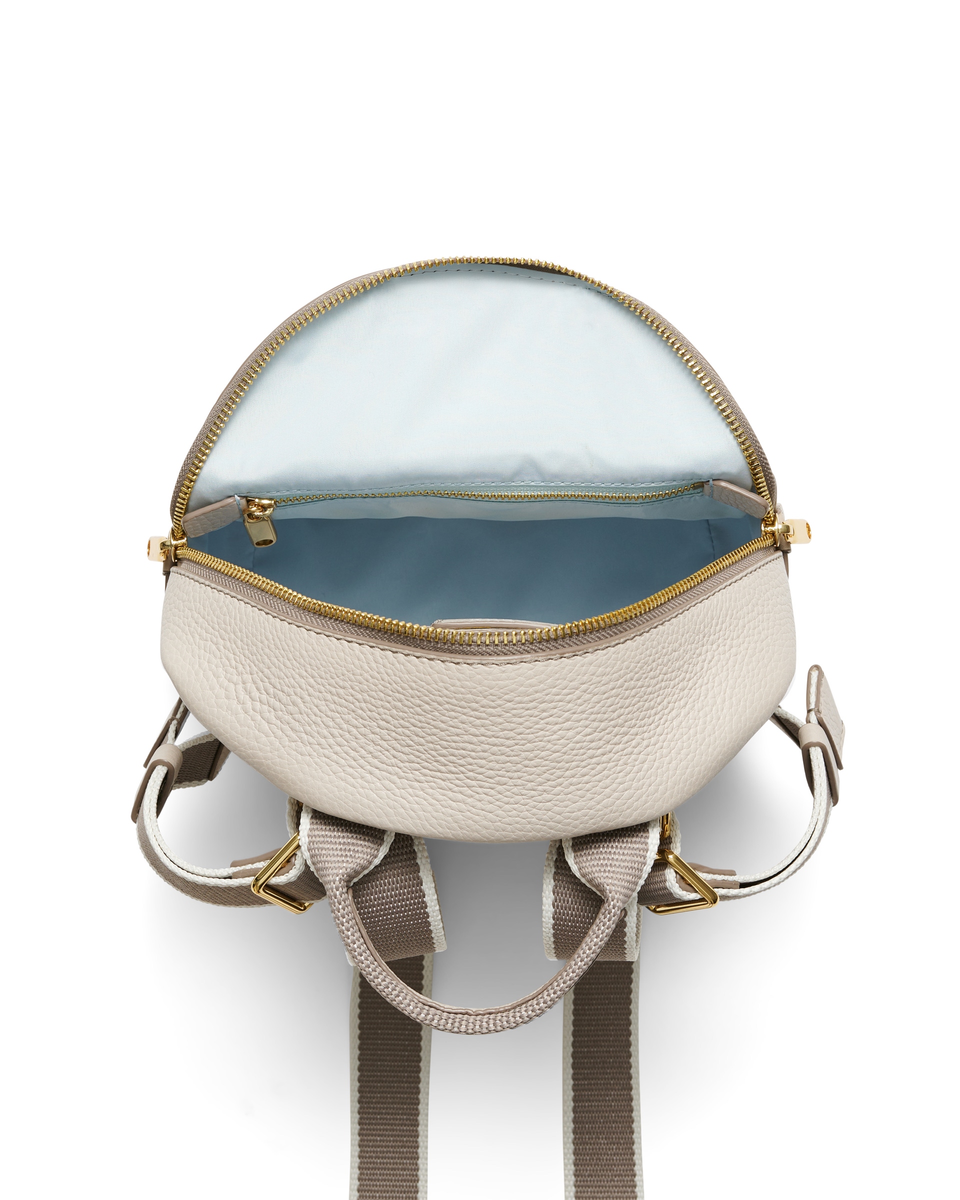 ECCOยฎ Round Pack Pebbled Leather Backpack - Beige - Birdeye