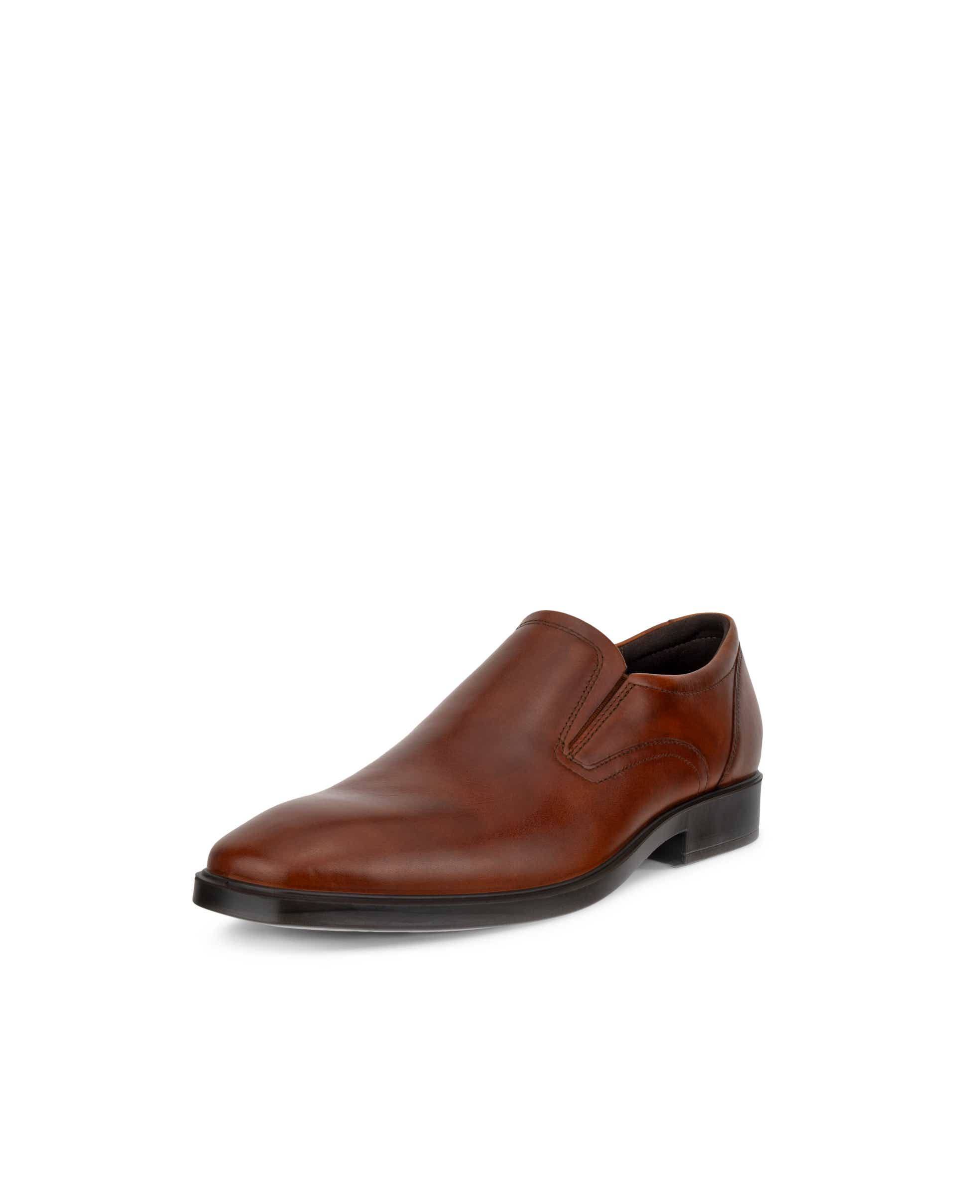 ECCO® Metropole Milan chaussures sans lacet en cuir pour homme - Brun - Main