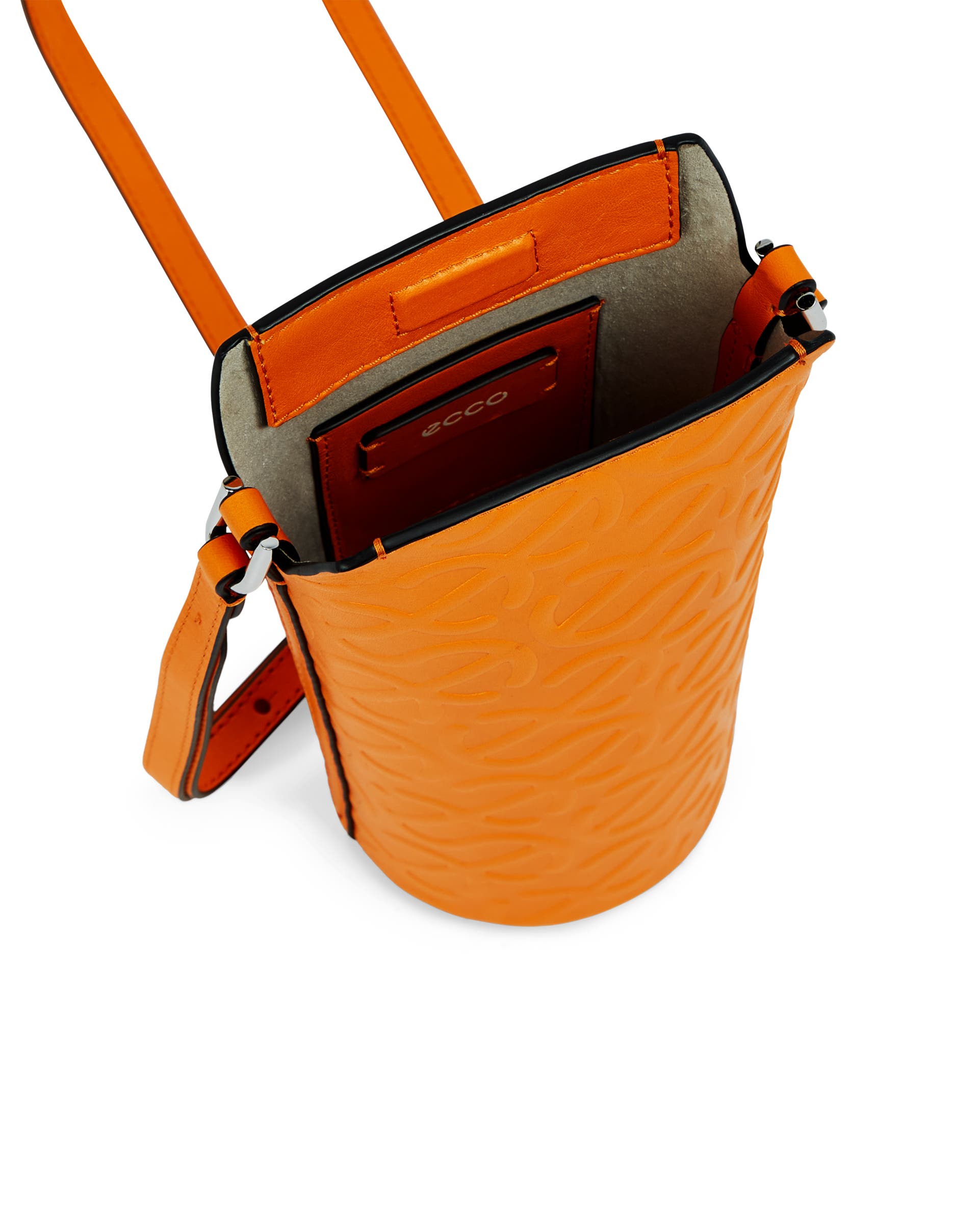 ECCO® Wave Pot Leather Crossbody Bag - Orange - Inside