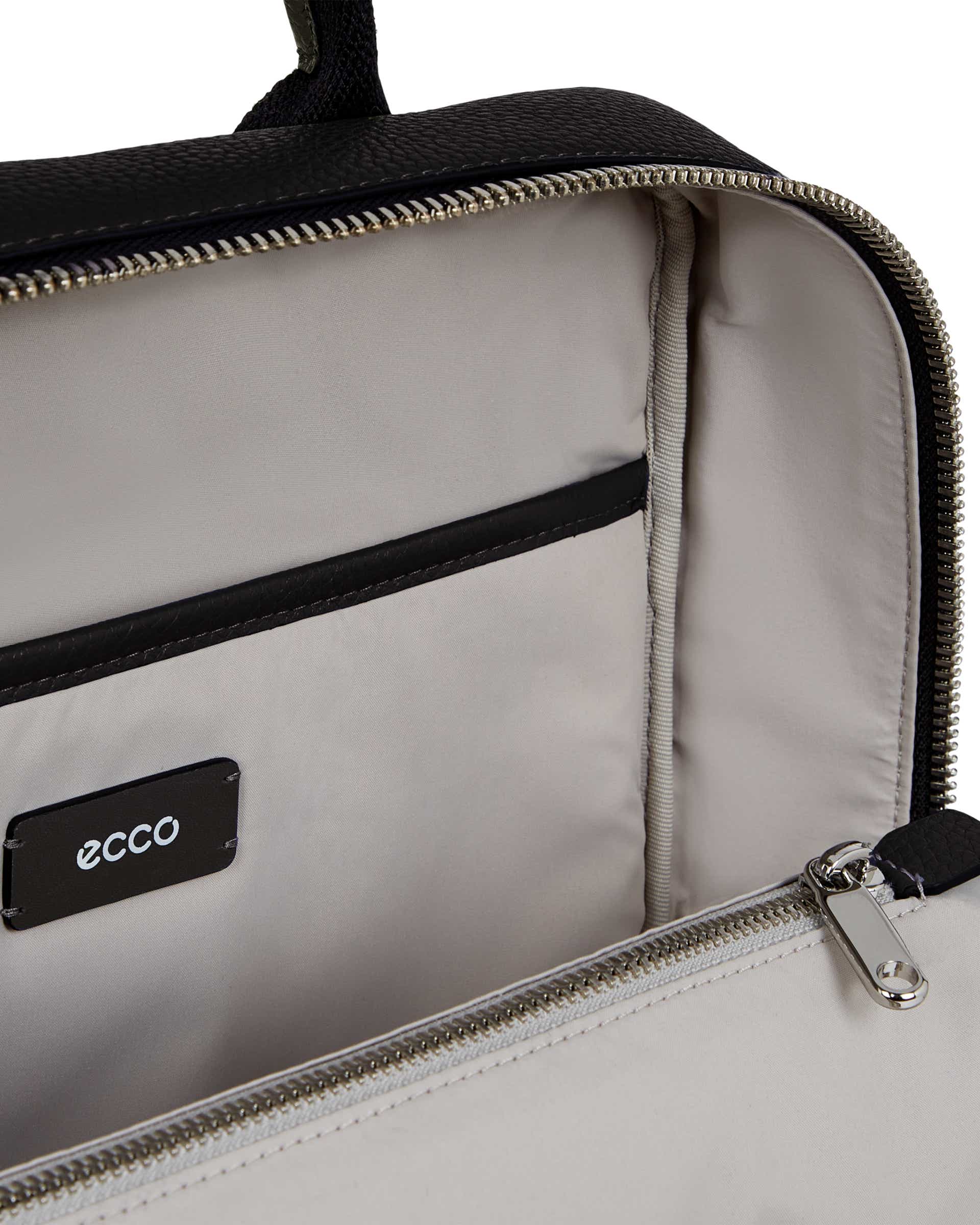 ECCO® Textureblock Leather Square Backpack - Black - Inside