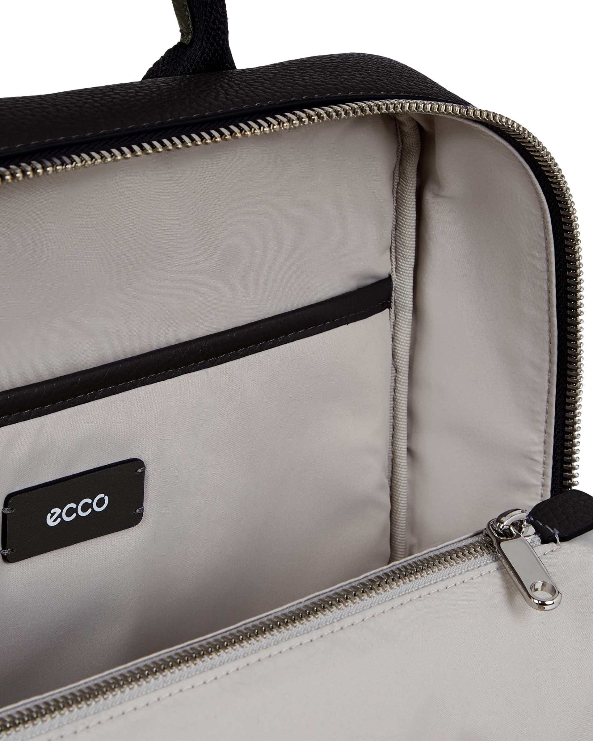 ECCO® Textureblock Leather Square Backpack - Black - Inside