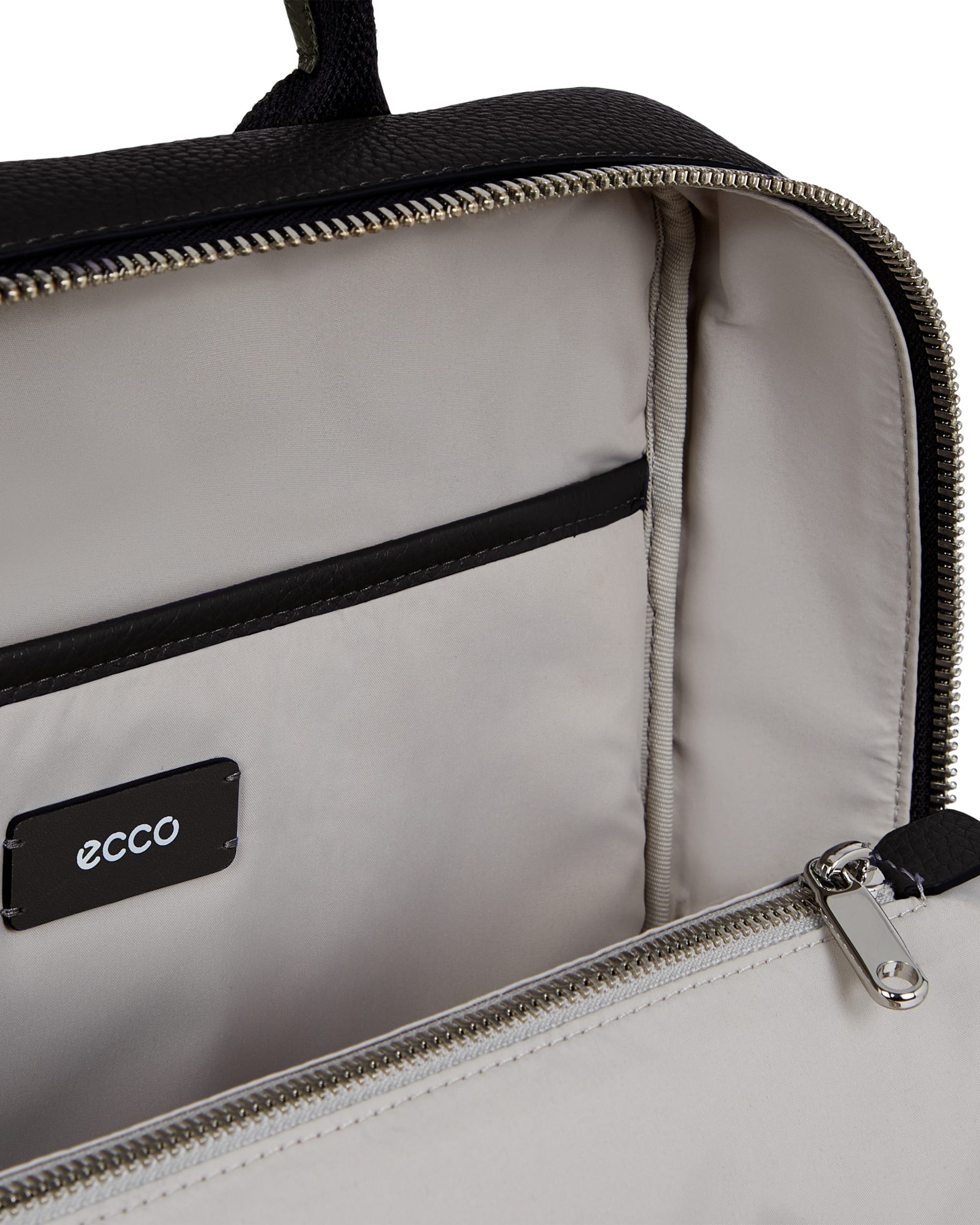 ECCO® Textureblock Leather Square Backpack - Black - Inside