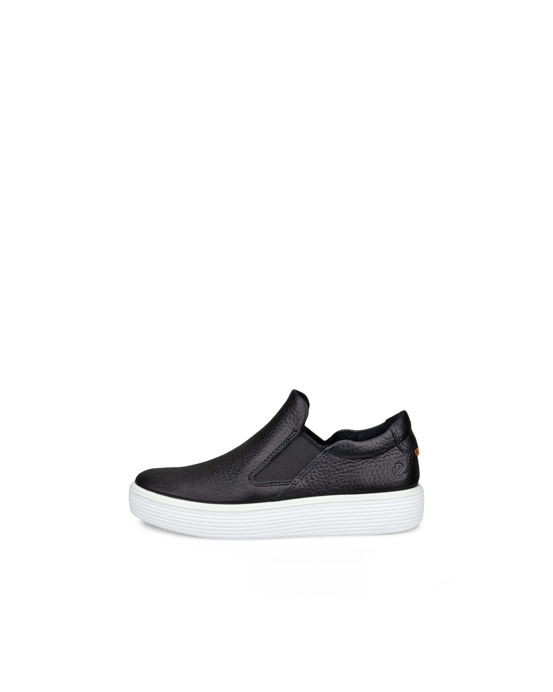 Kids' ECCO® Soft 60 Leather Sneaker - Black - Outside