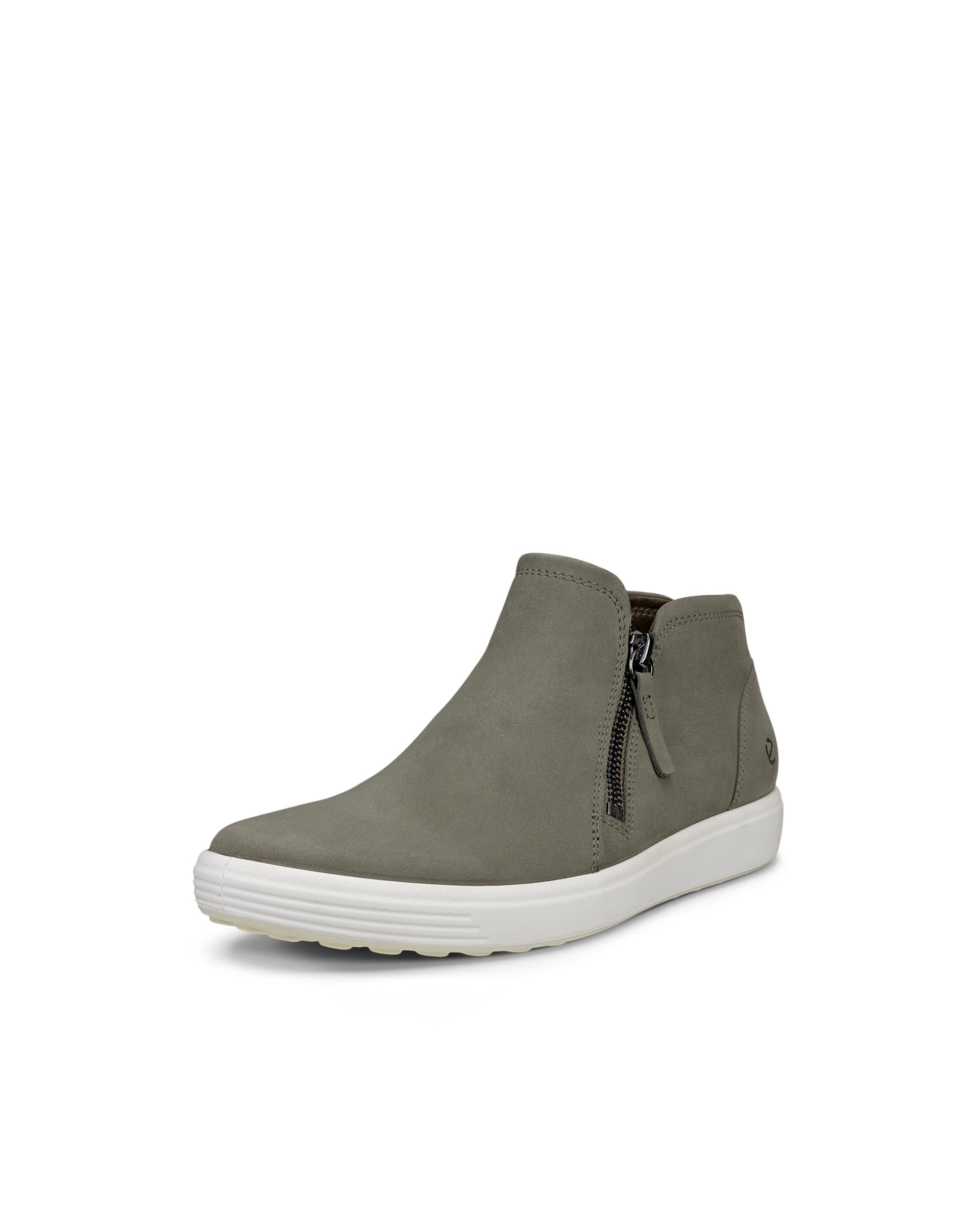 Women's ECCO® Soft 7 Nubuck Side-Zip Bootie - Green - Main