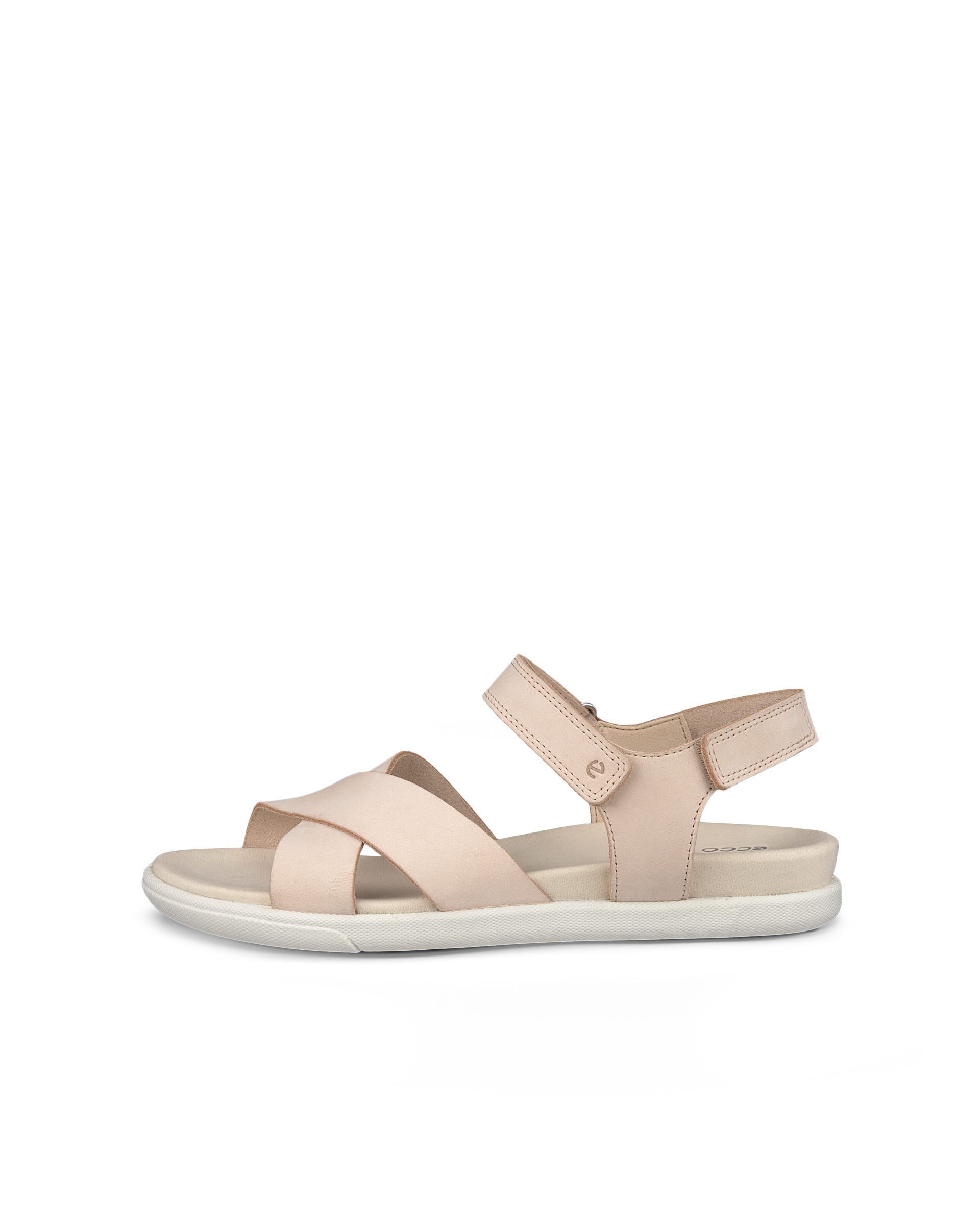 Women's ECCO® Damara Leather Sandal - Beige - Outside