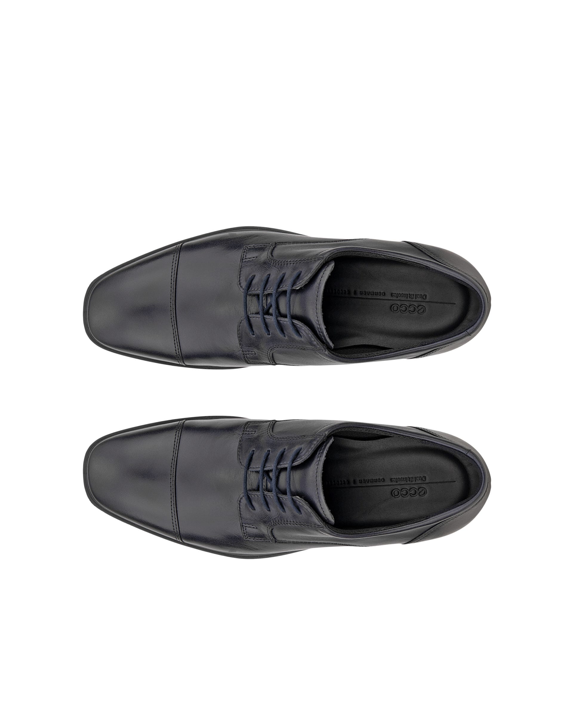 Men's ECCO® Metropole Milan Leather Derby Shoe - Blue - Top left pair