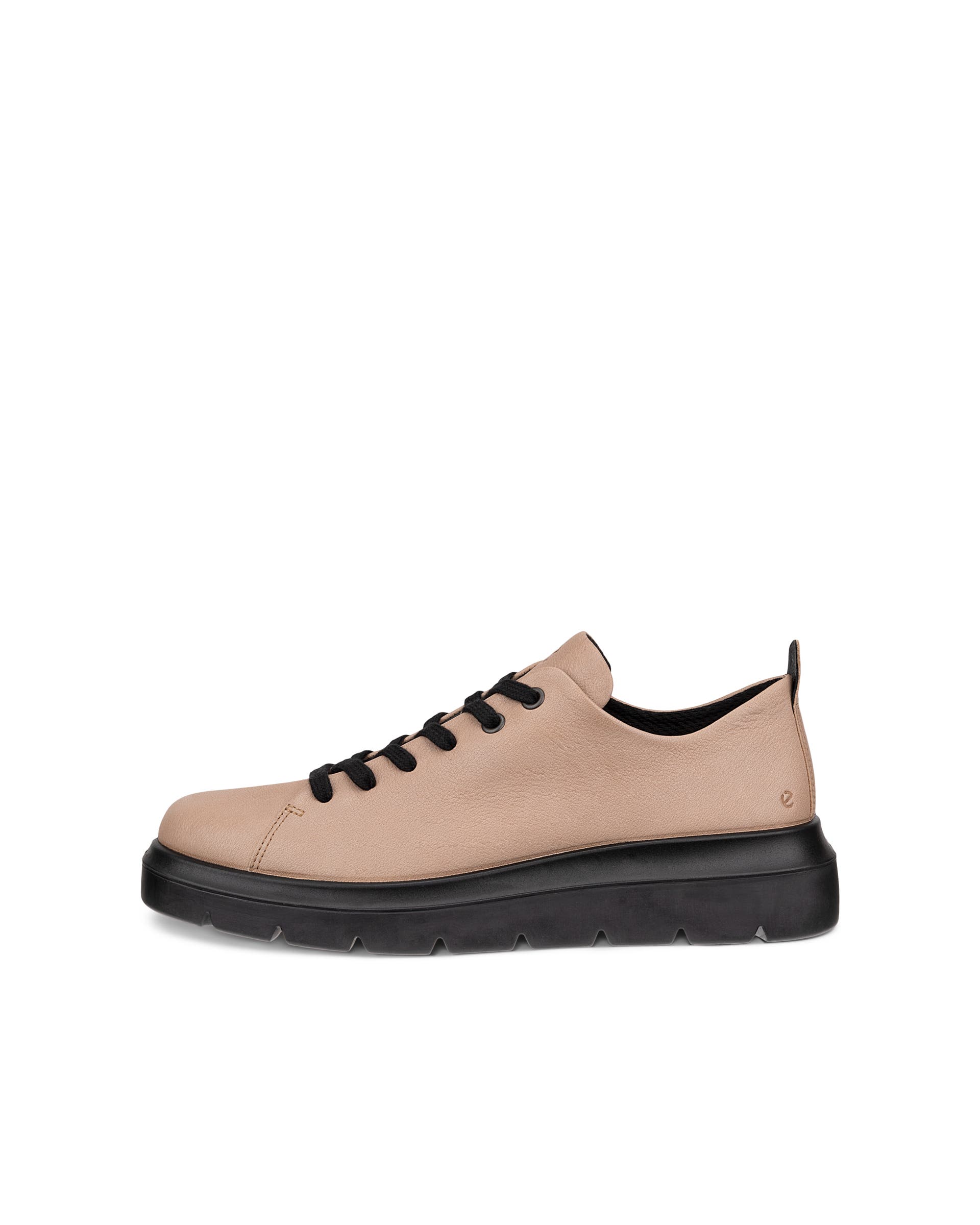 Women's ECCO® Nouvelle Leather Lace-Up Shoe - Beige - Outside