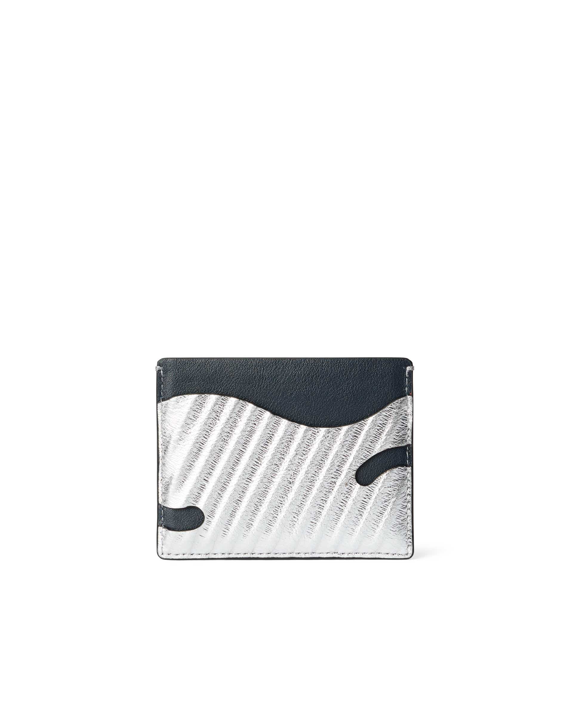ECCO® E Wave PoP Leather Card Case - Silver - Back