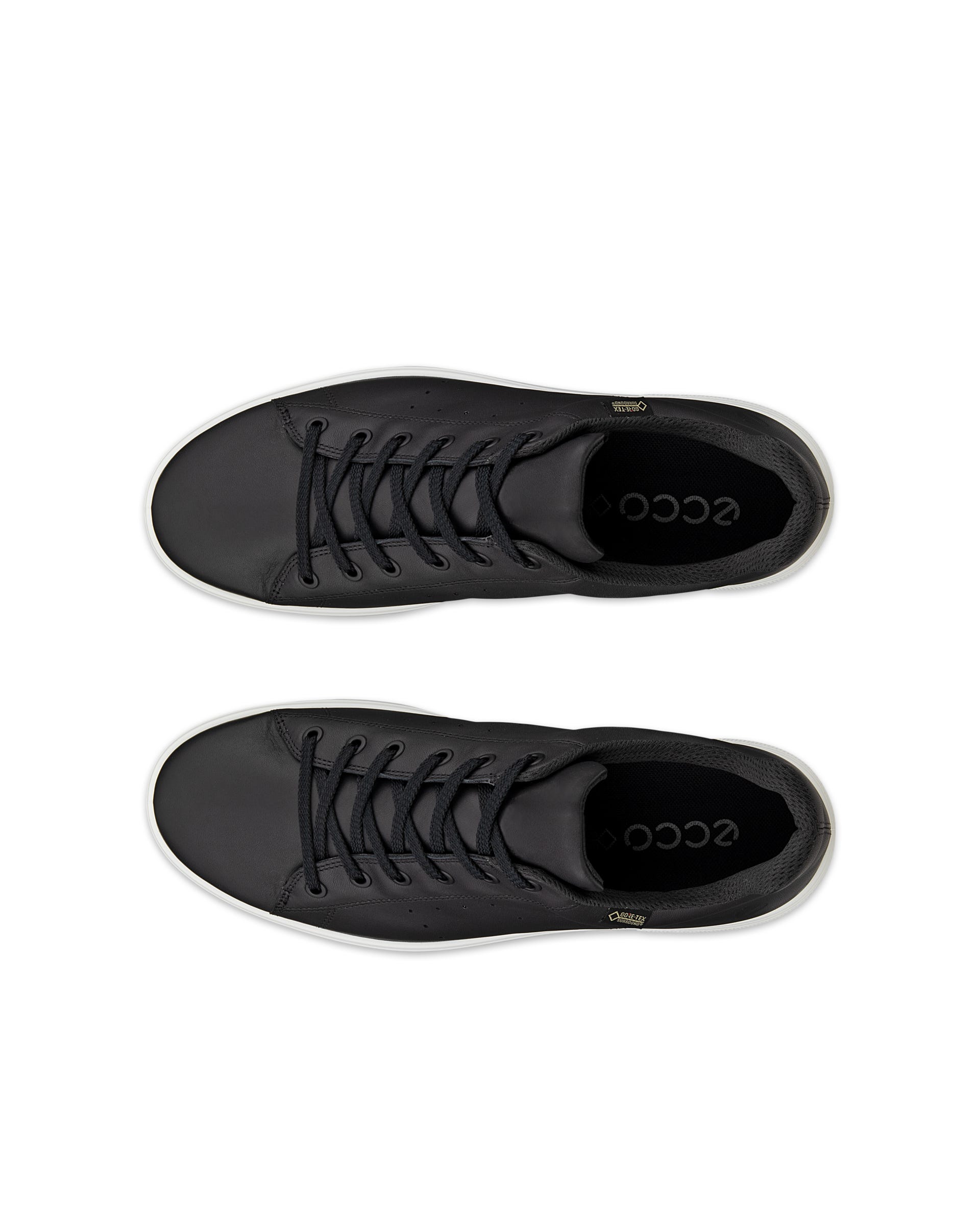 ECCO® Street 720 baskets en cuir Gore-Tex pour homme - Noir - Top left pair