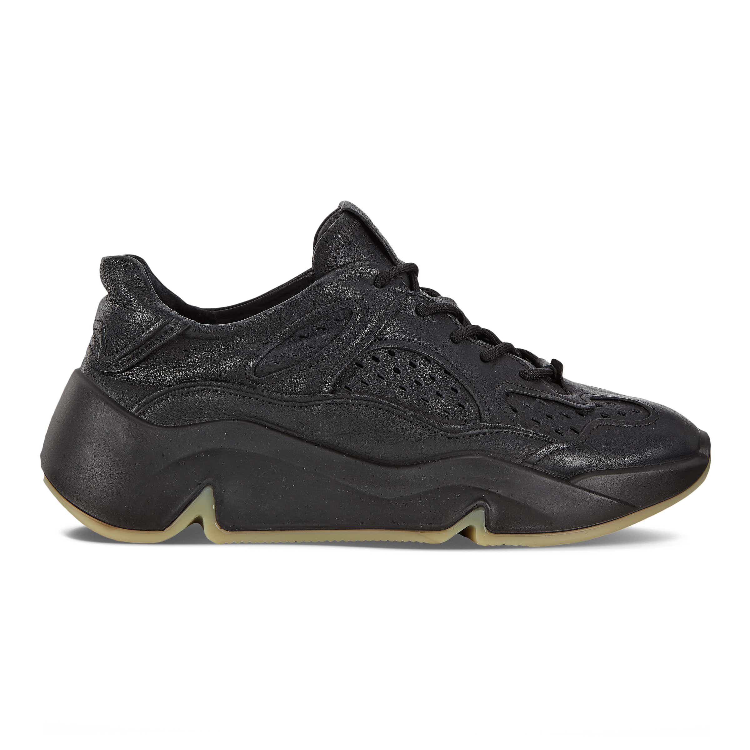 ECCO Chunky Sneaker ウィメンズ レザープラットフォームスニーカー - ブラック - Outside