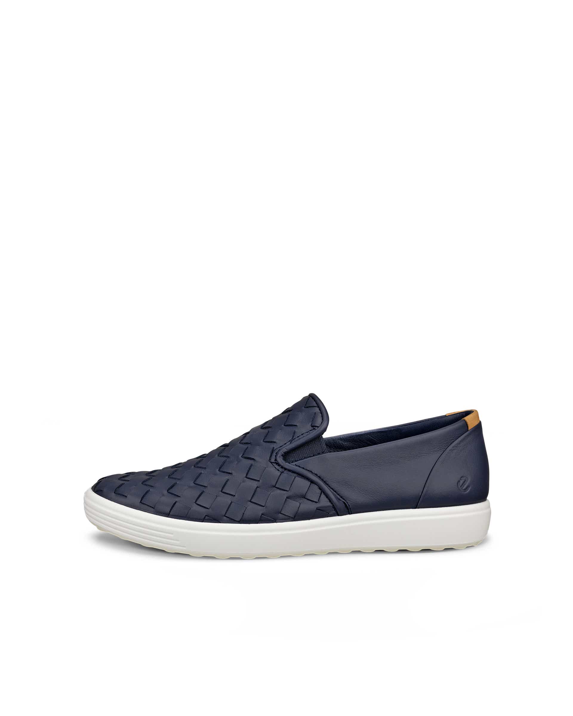 Women's ECCO® Soft 7 Woven Leather Slip-On - Blue - Outside