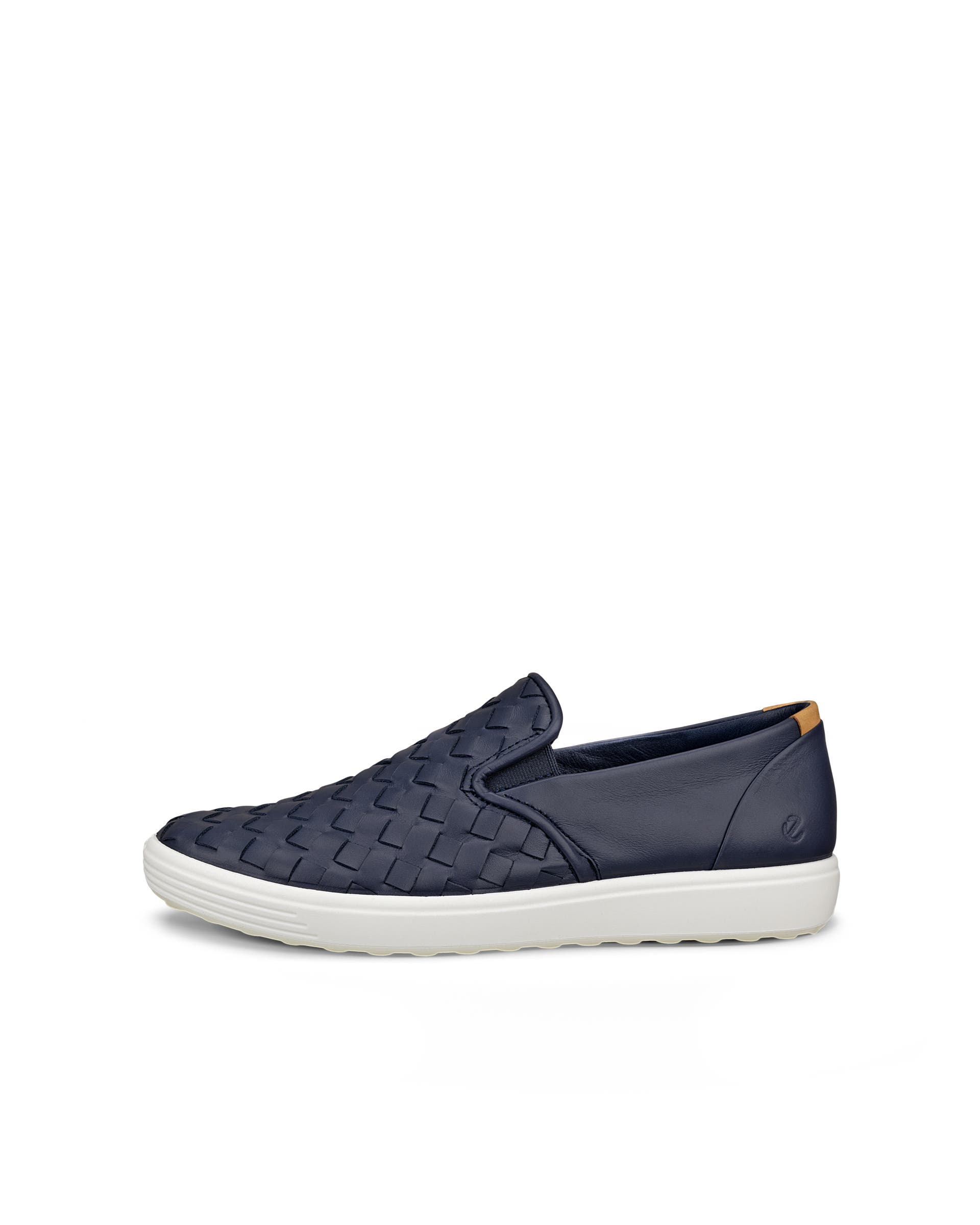 Women's ECCO® Soft 7 Woven Leather Slip-On - Blue - Outside