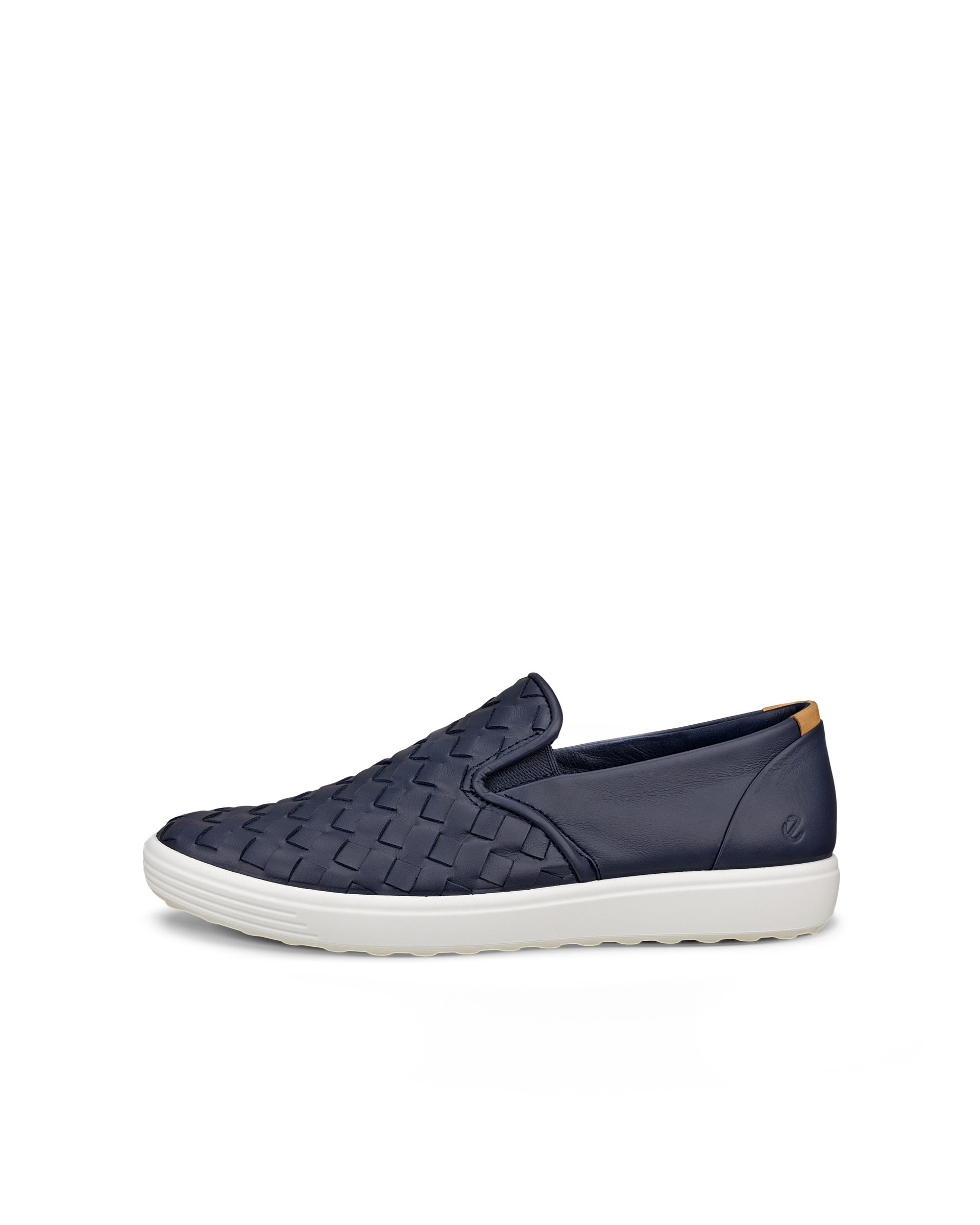 Women's ECCO® Soft 7 Woven Leather Slip-On - Blue - Outside