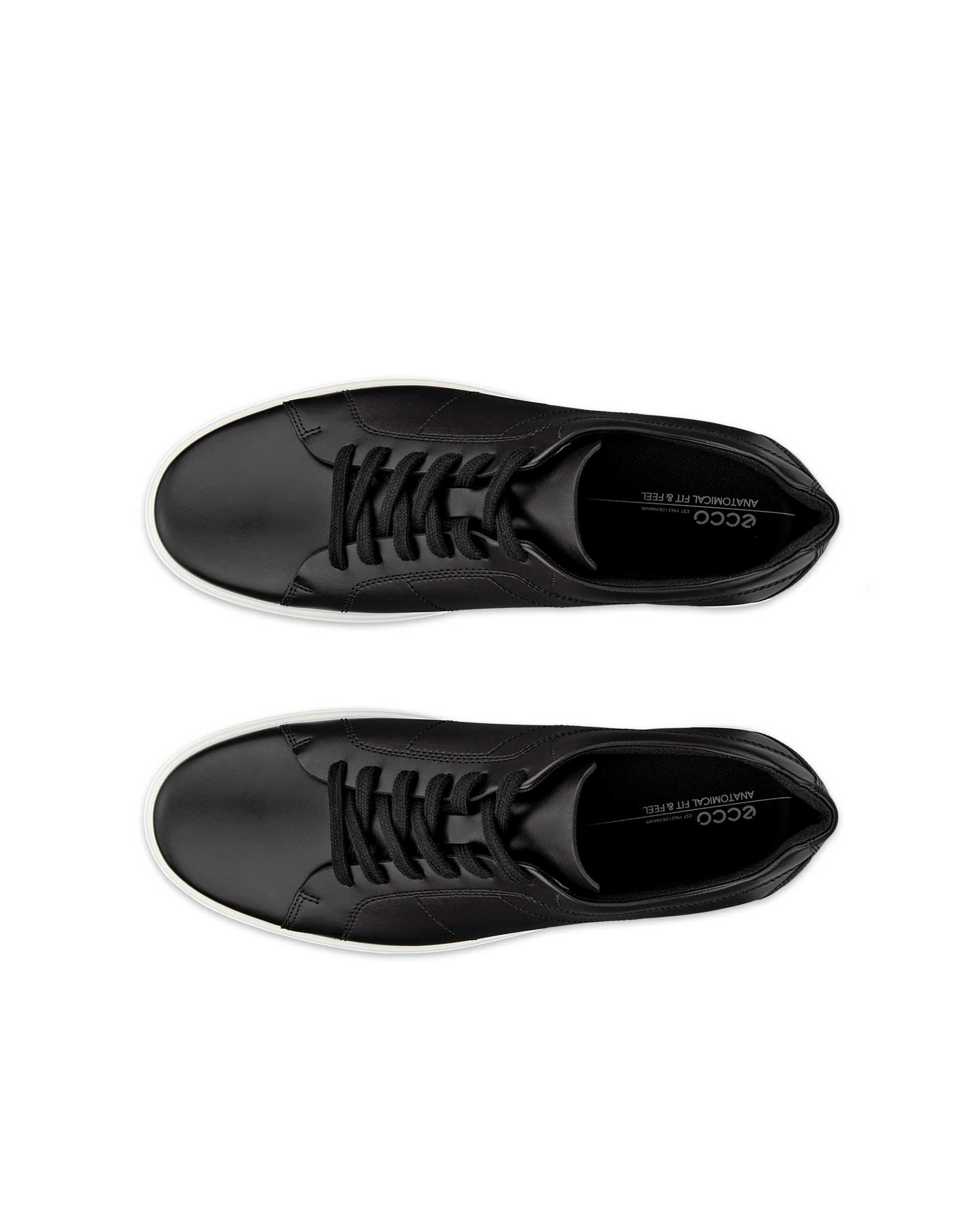 Zapatillas de piel ECCO® CLASSIC SNEAKER para hombre - Negro - Top left pair