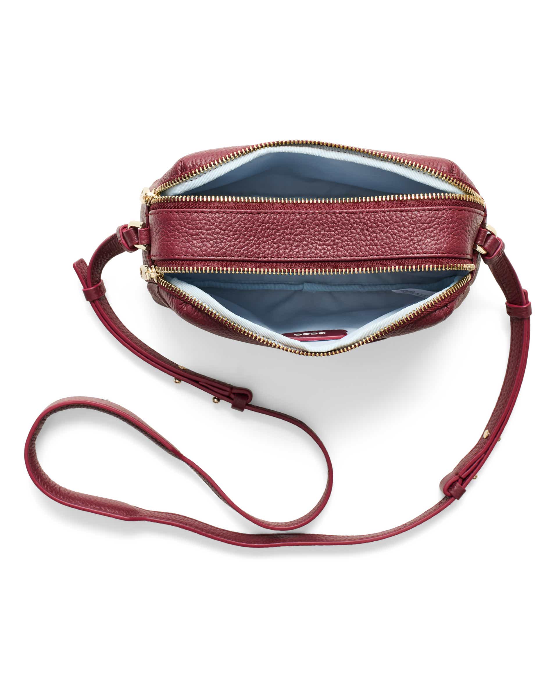 Women's ECCO® CAMERA BAG CURVE Leather Camera Bag - Red - Birdeye