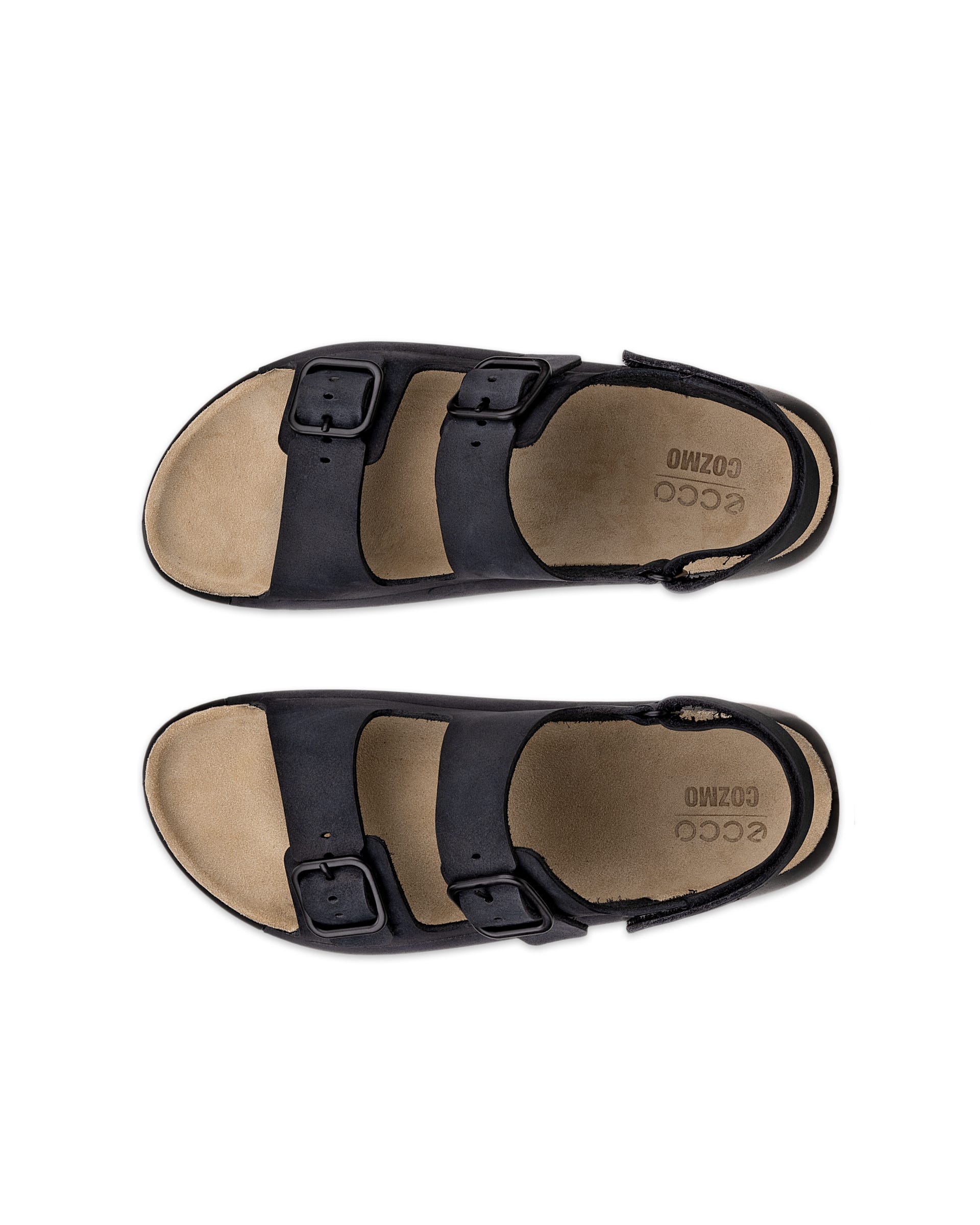 Dámské nubukové páskové sandály ECCO® Cozmo - Černá - Top left pair