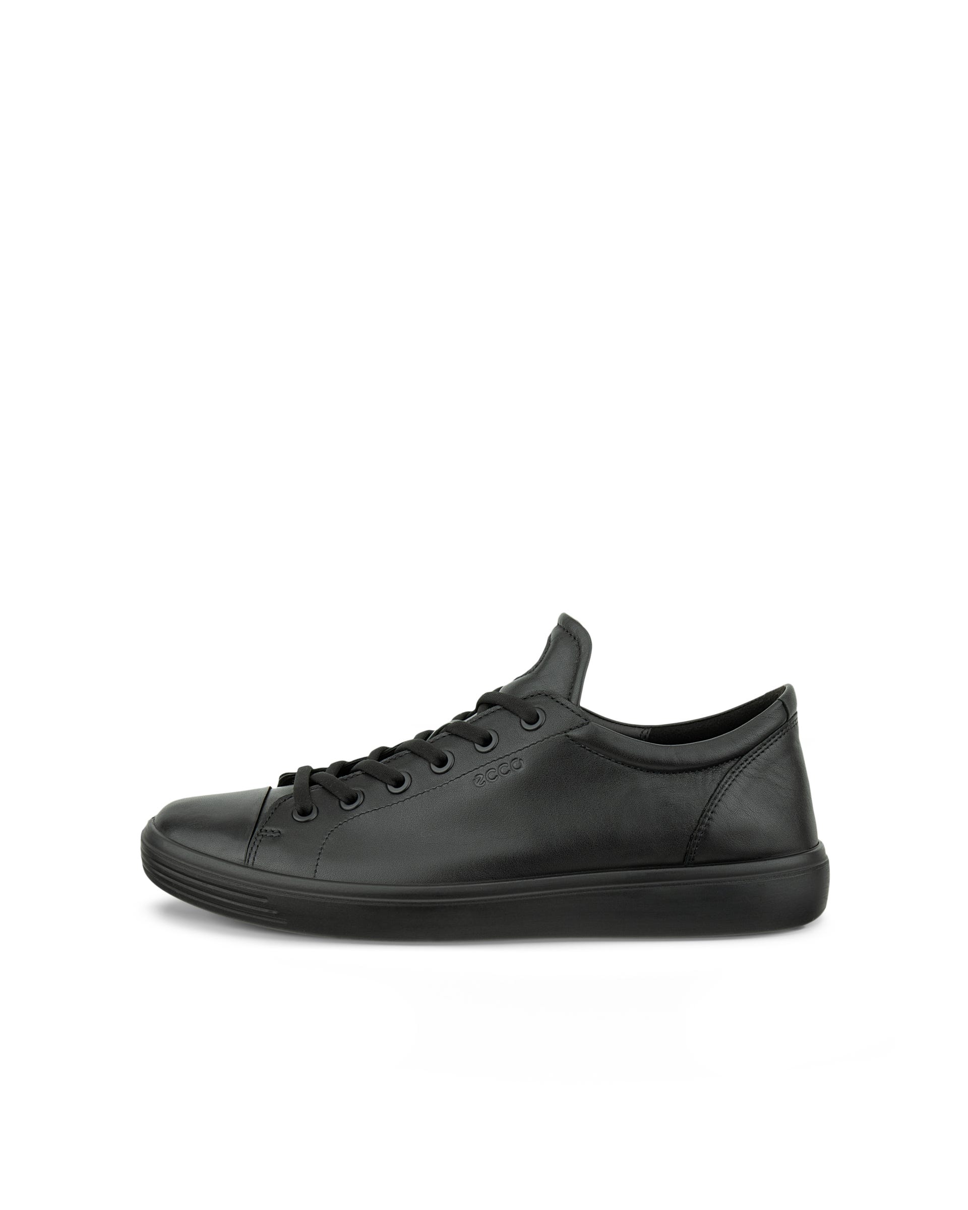 Women's ECCO® SOFT CLASSIC Leather Trainer - Black - Outside