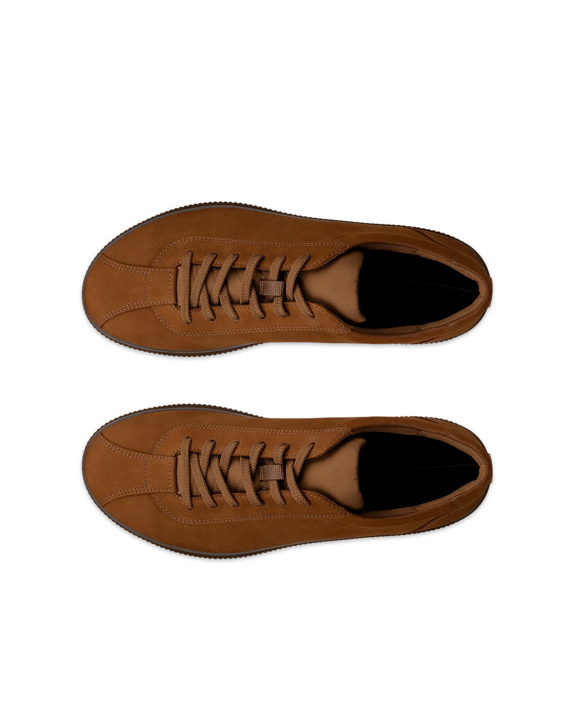 ECCO® SOFT ZERO heren nubuck sneaker - Bruin - Top left pair