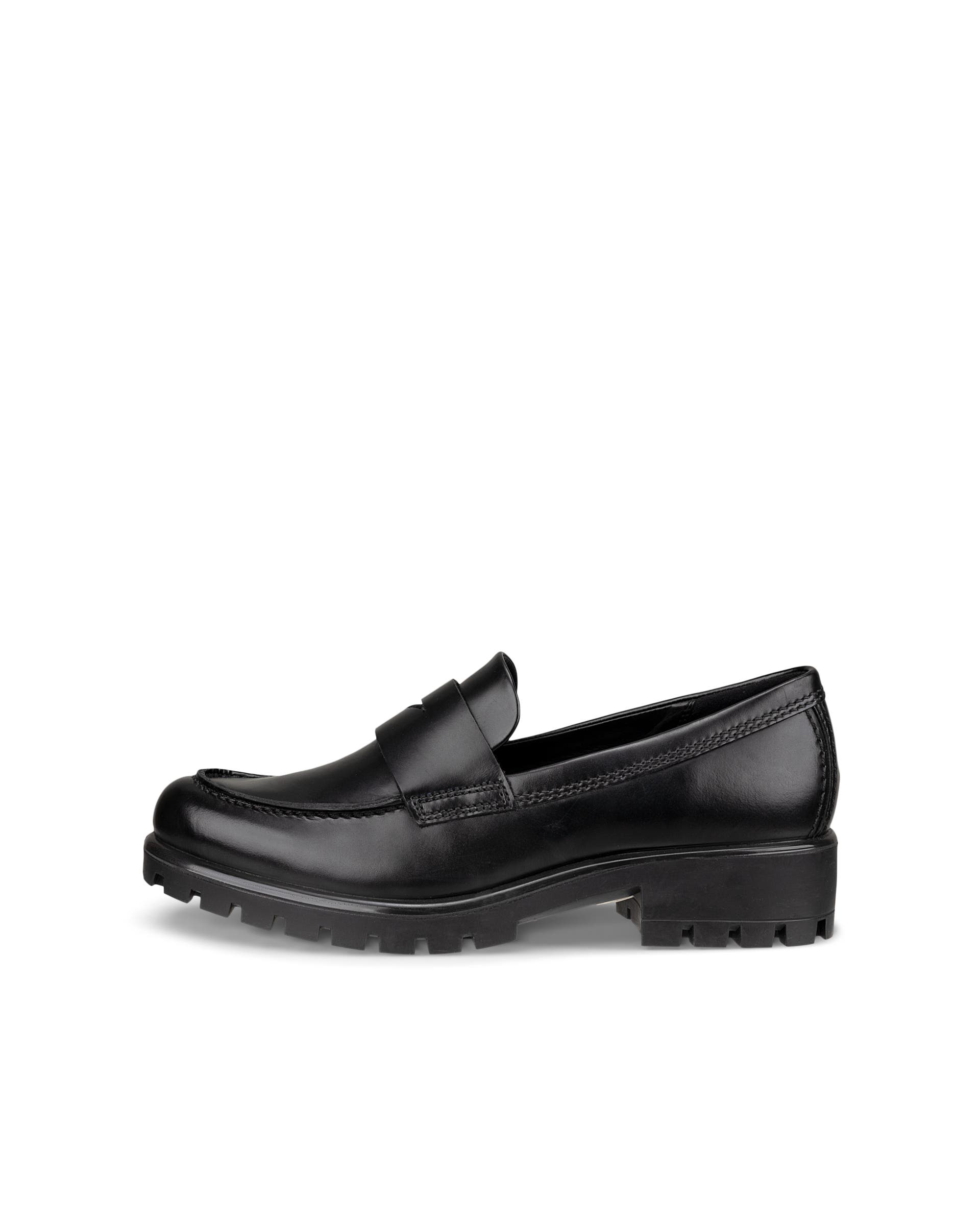 Women's ECCO® Modtray Leather Loafer - Black - Outside