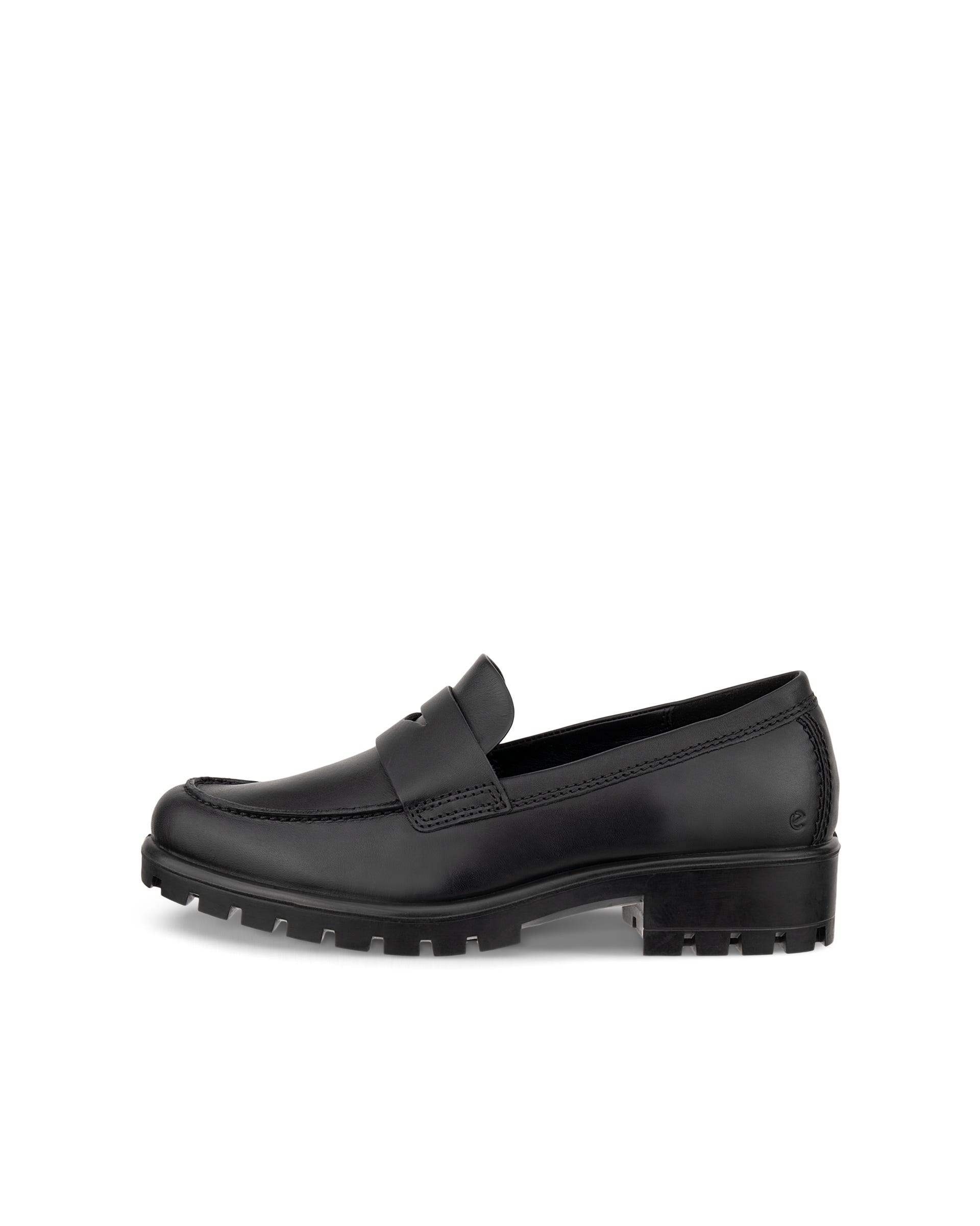 Women's ECCO® Modtray Leather Loafer - Black - Outside