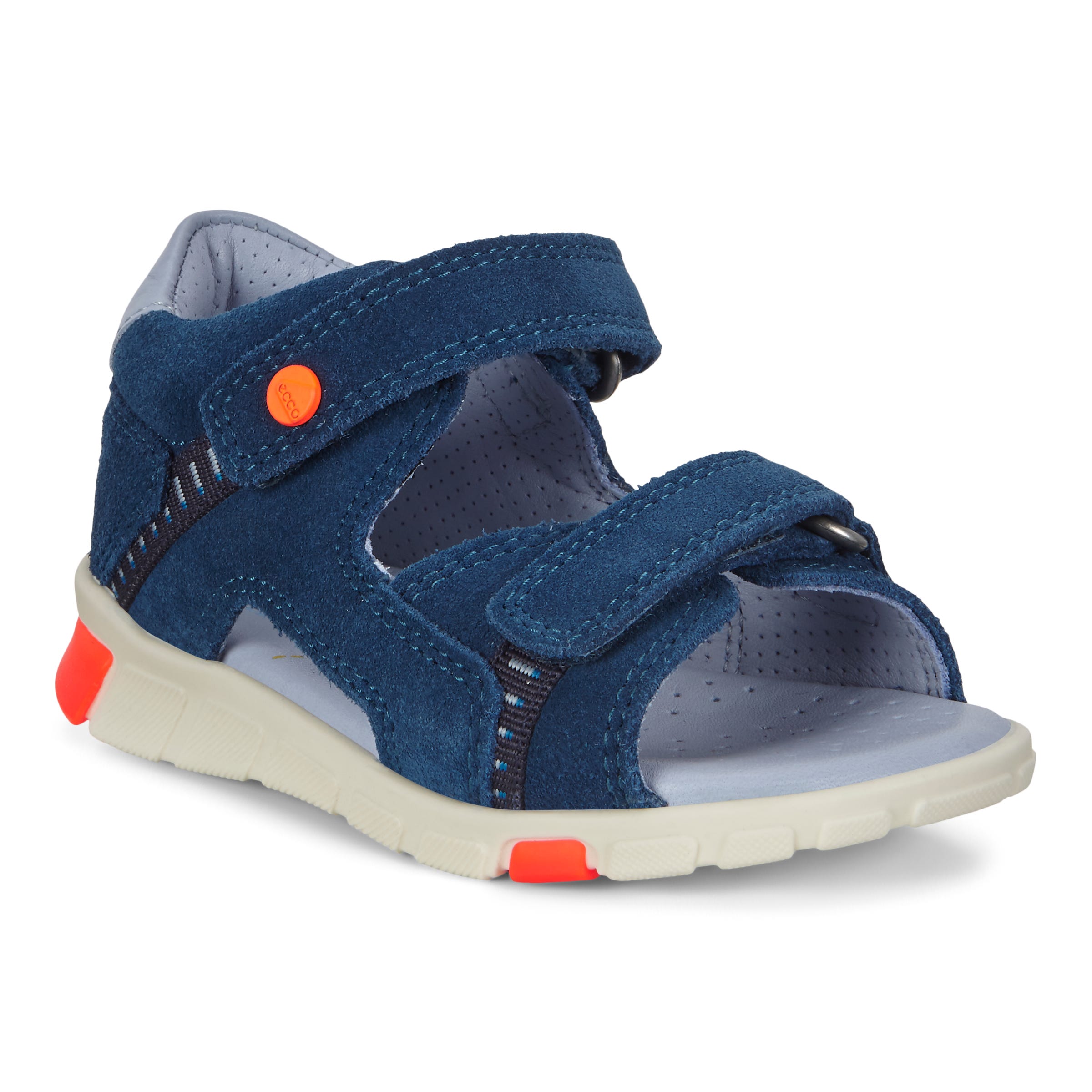 Kids' ECCO® Mini Stride Suede Fisherman Sandal - Blue - Main